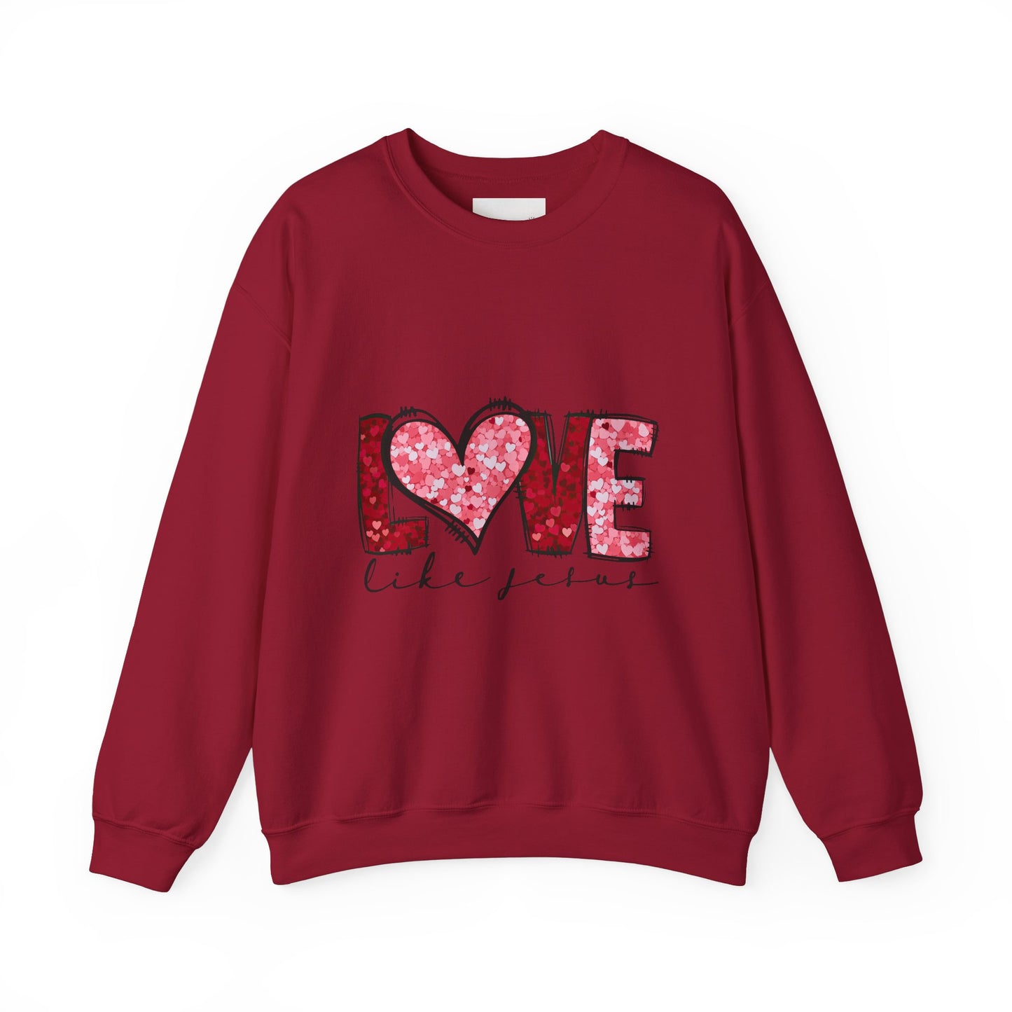Love Like Jesus Crewneck Sweatshirt, Cozy Unisex Sweatshirt, Christian Apparel, Valentine's Day Gift, Faith-Based Style, Everyday Comfort