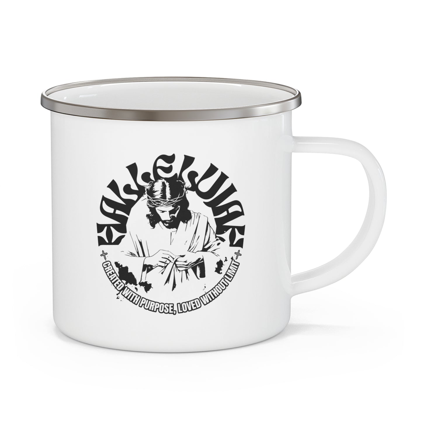 Inspirational Enamel Camping Mug - Perfect for Outdoor Adventures & Spiritual Reflection