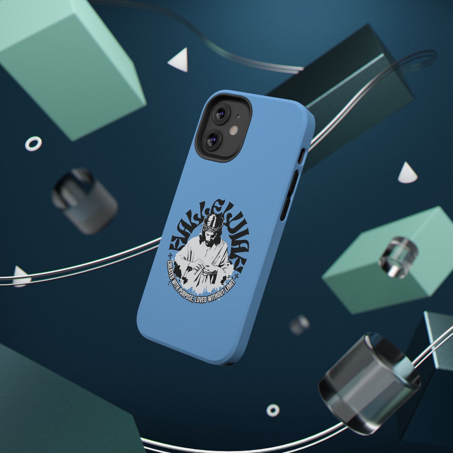 Durable Impact-Resistant Phone Case - 'Created with Purpose, Loved Without Limits' Design