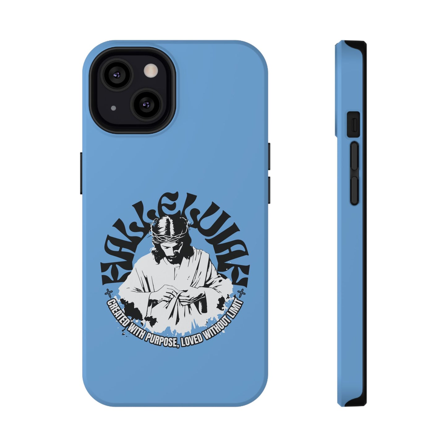 Durable Impact-Resistant Phone Case - 'Created with Purpose, Loved Without Limits' Design