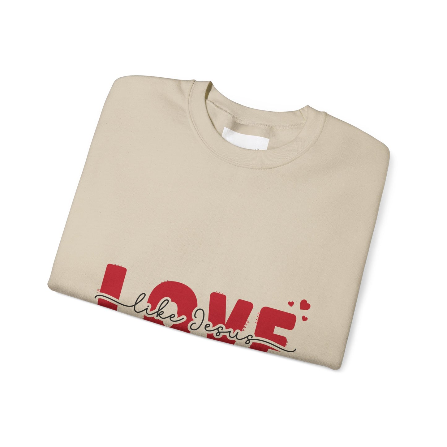 Love Like Jesus Crewneck Sweatshirt - Cozy Christian Apparel for Everyday Faith, Perfect for Gifts, Church Events, Valentine's Day