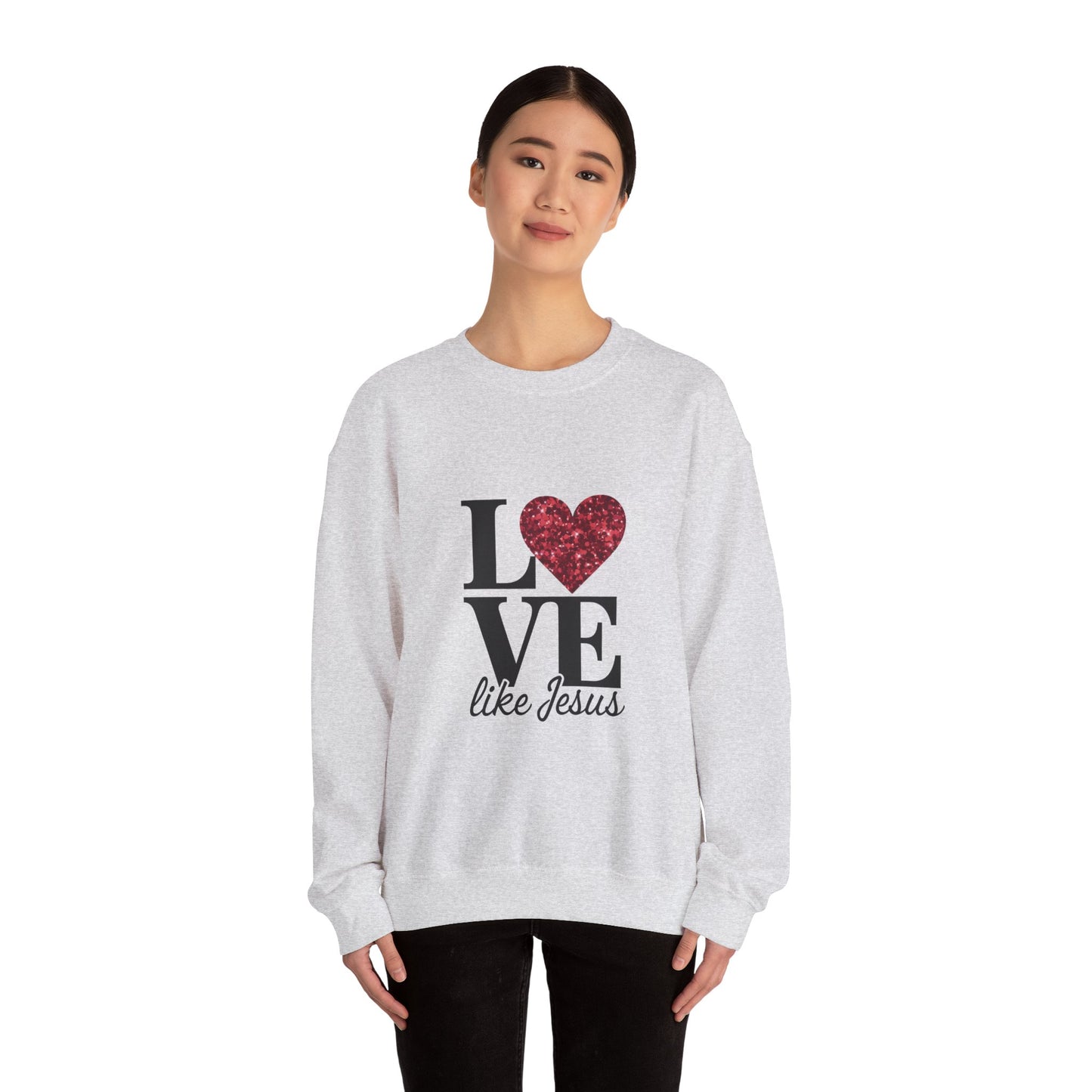 Love Like Jesus Crewneck Sweatshirt, Cozy Christian Apparel, Faith-Based Gift, Religious Fashion, Unisex Sweatshirt