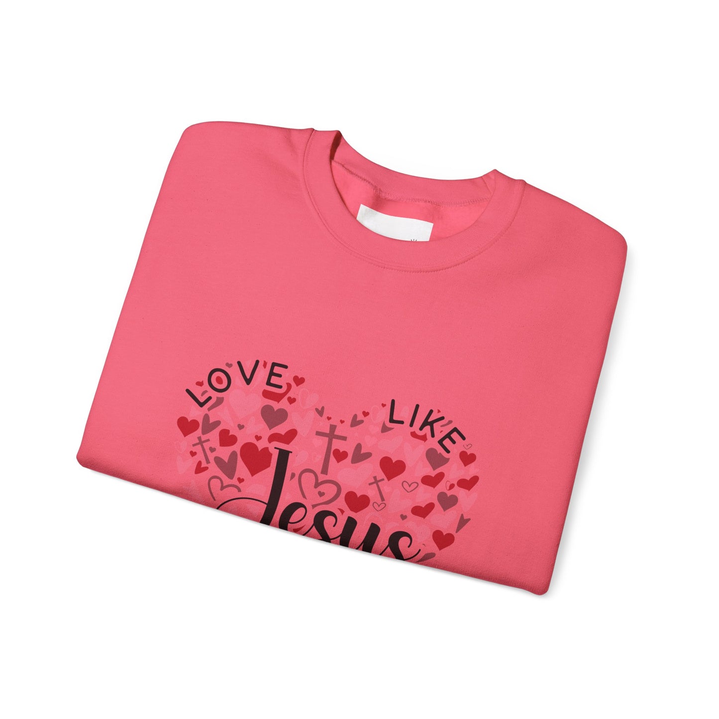 Love Like Jesus Crewneck Sweatshirt Faith Fashion, Religious Apparel, Christian Gifts, Heart Design, Cozy Casual Wear, Perfect for