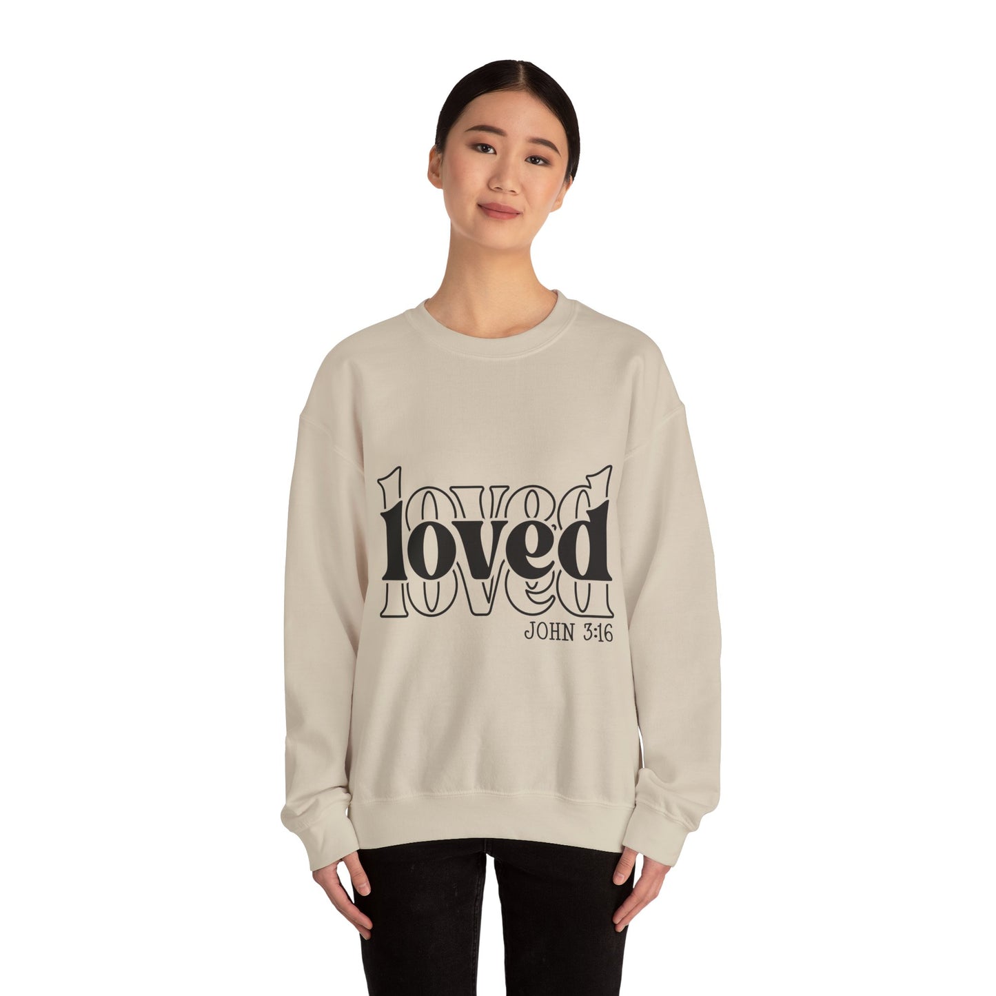 Loved Crewneck Sweatshirt | Cozy Christian Apparel, Perfect for Faith Events, Gift for Her, Church Outfits, Inspirational Fashion