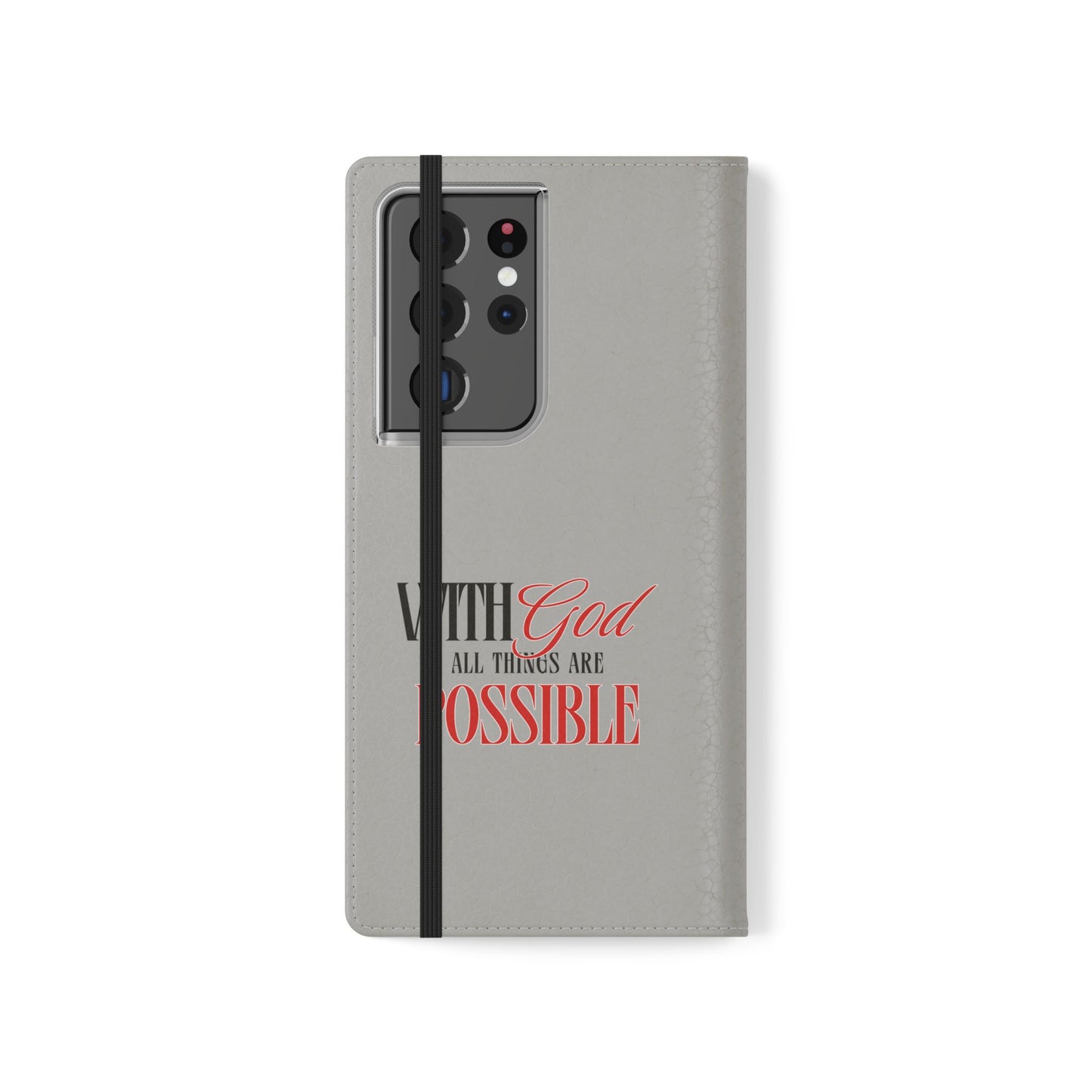 Inspirational Flip Case - "With God All Things Are Possible"