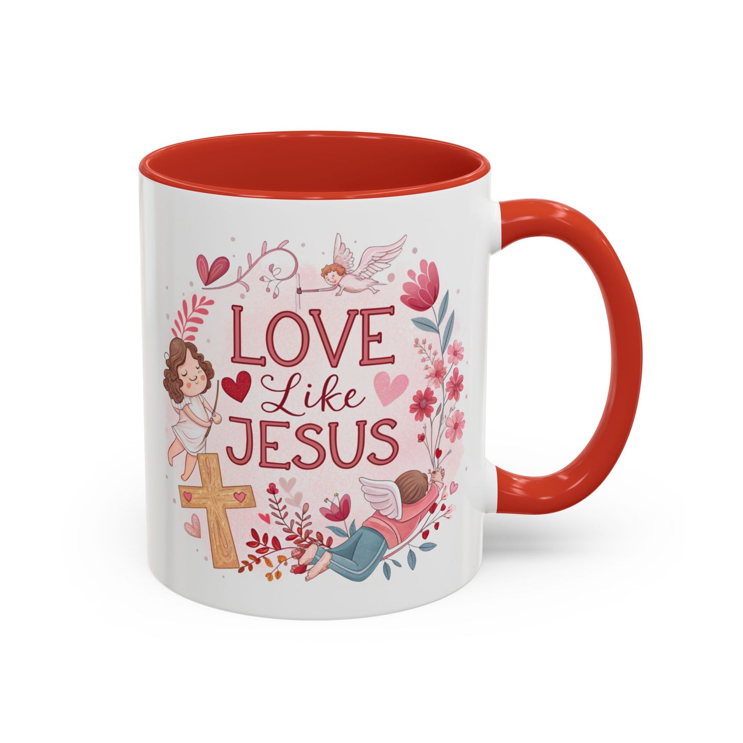 Inspirational Accent Coffee Mug - "Love Like Jesus" Design, Motivational Gift for Christians, Religious Home Decor, Unique Coffee Lover's