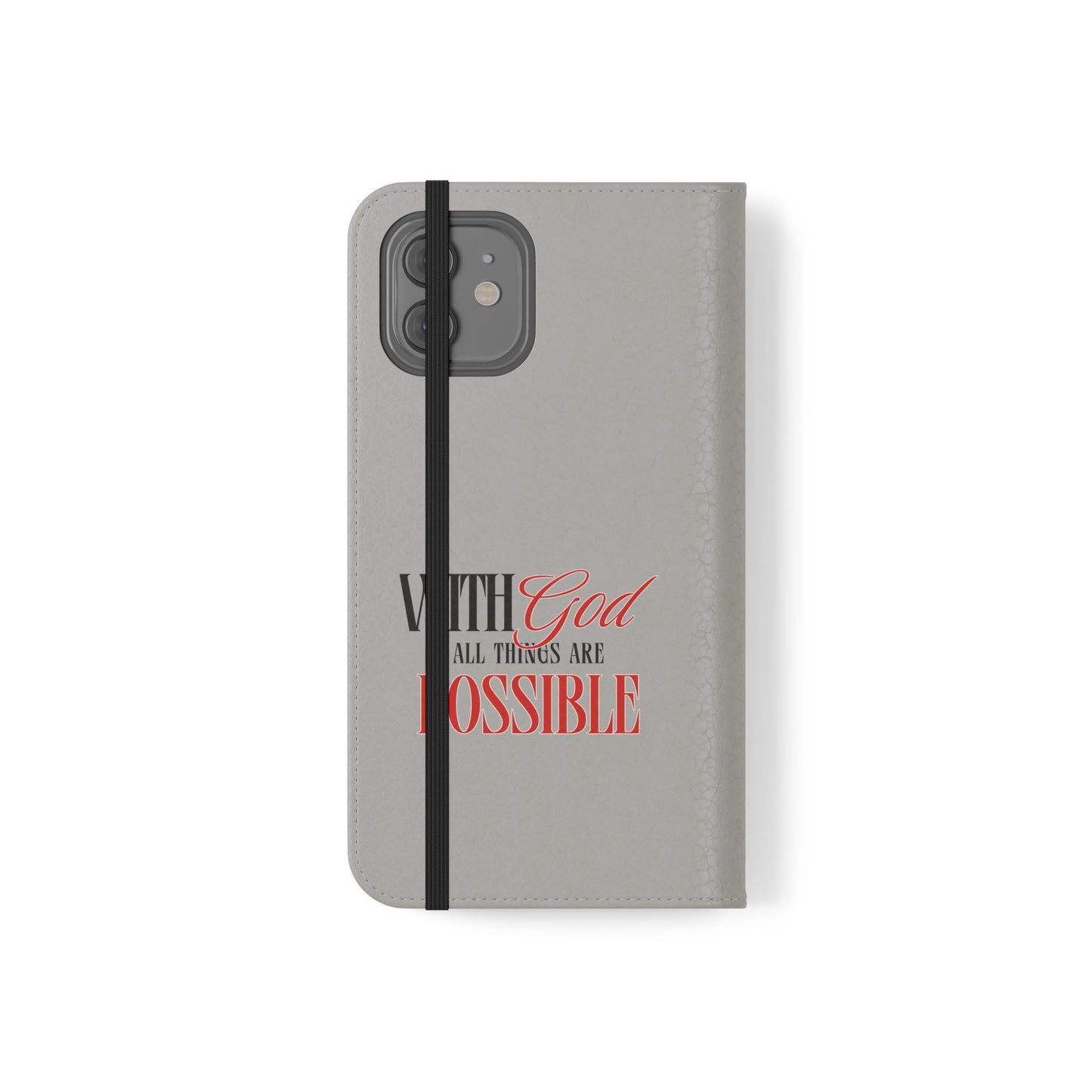 Inspirational Flip Case - "With God All Things Are Possible"