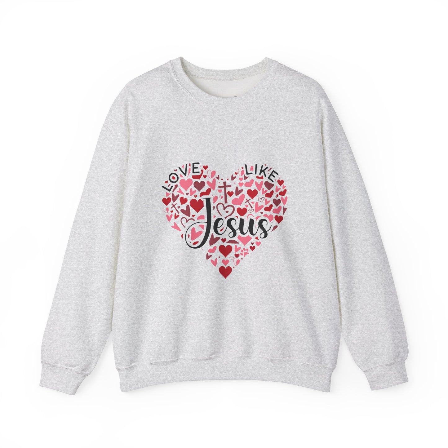 Love Like Jesus Crewneck Sweatshirt Faith Fashion, Religious Apparel, Christian Gifts, Heart Design, Cozy Casual Wear, Perfect for