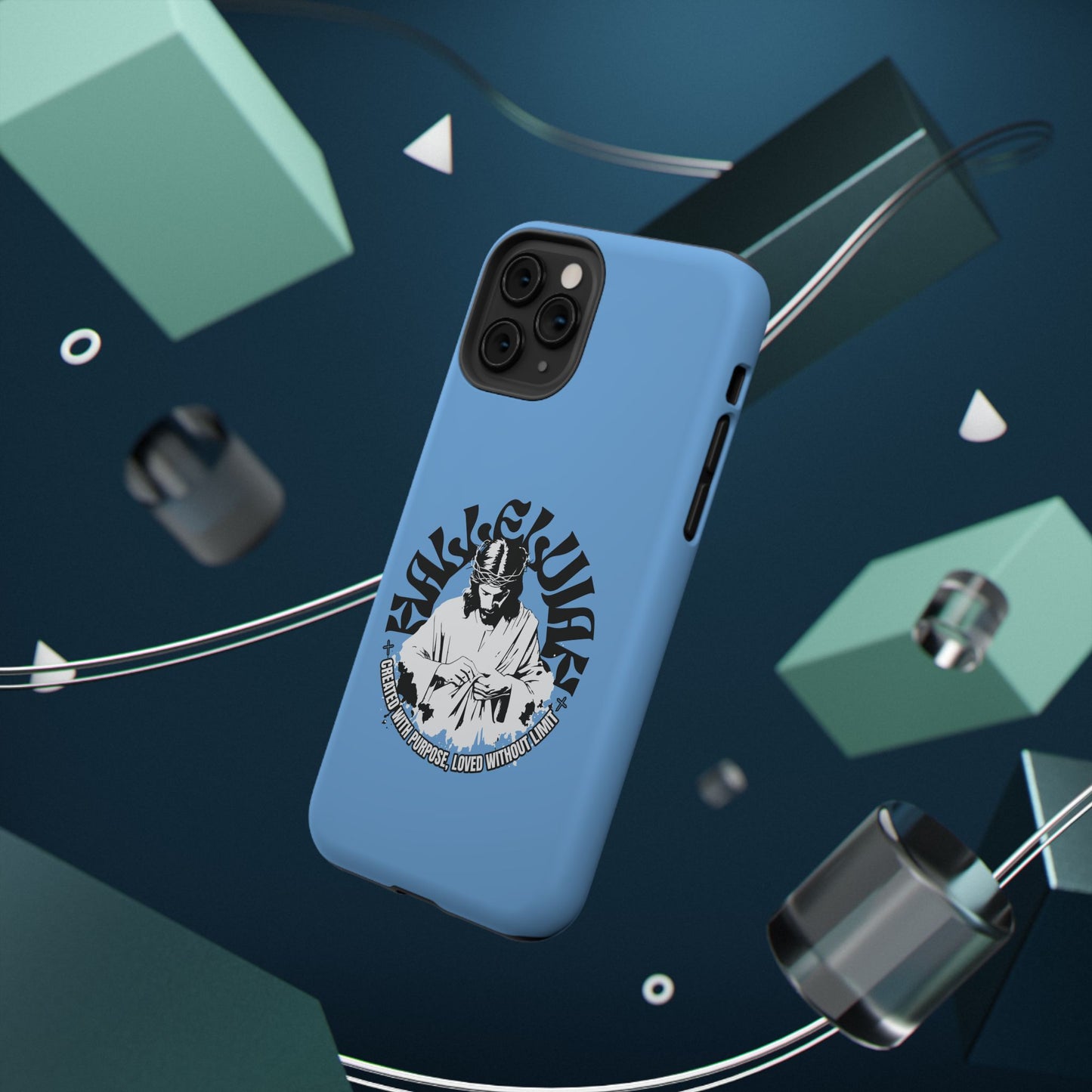Durable Impact-Resistant Phone Case - 'Created with Purpose, Loved Without Limits' Design