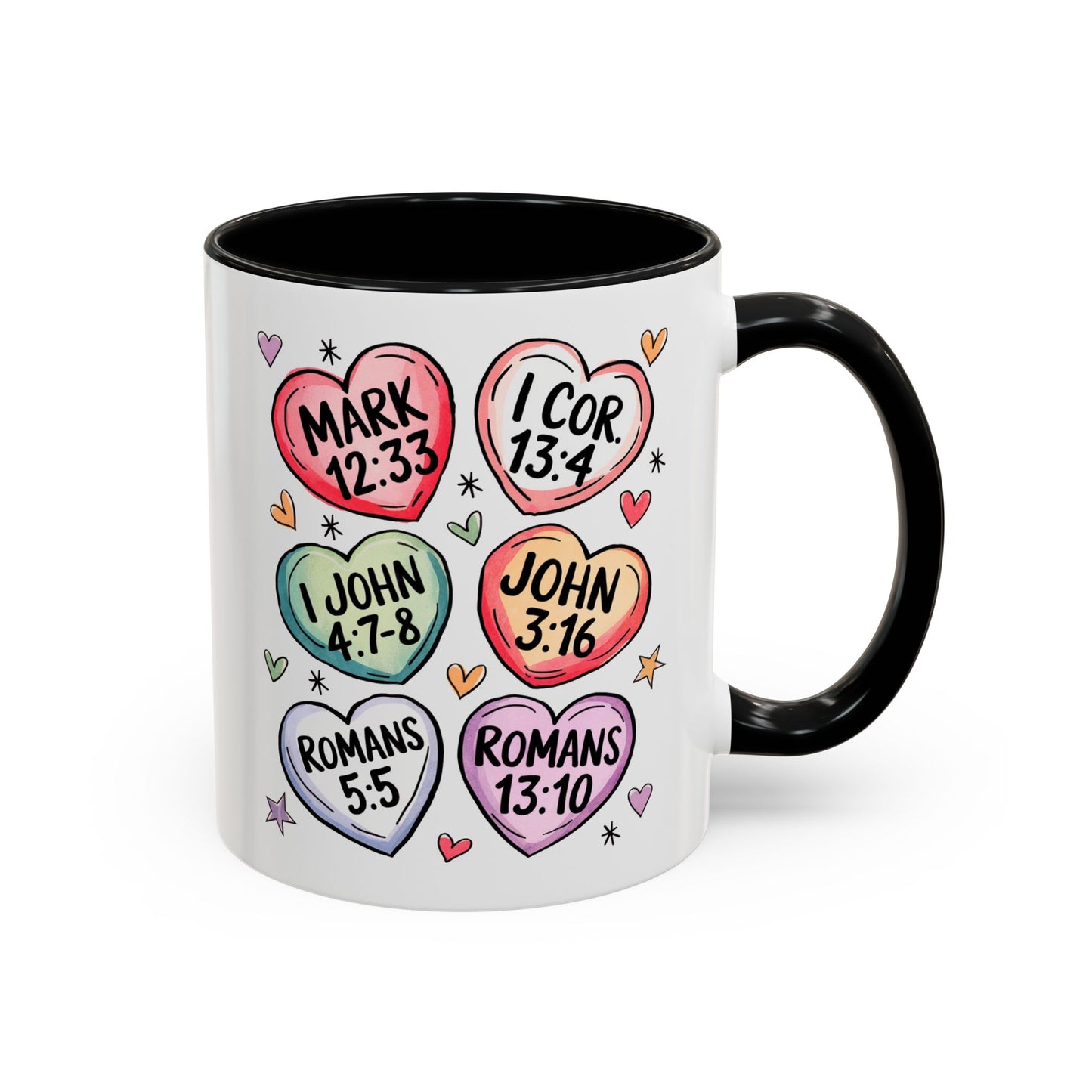 Colorful Bible Verse Coffee Mug | Cute Gift for Christians | Inspirational Drinkware | Heart Design | Faith-Based Tea Cups, Religious Gifts,