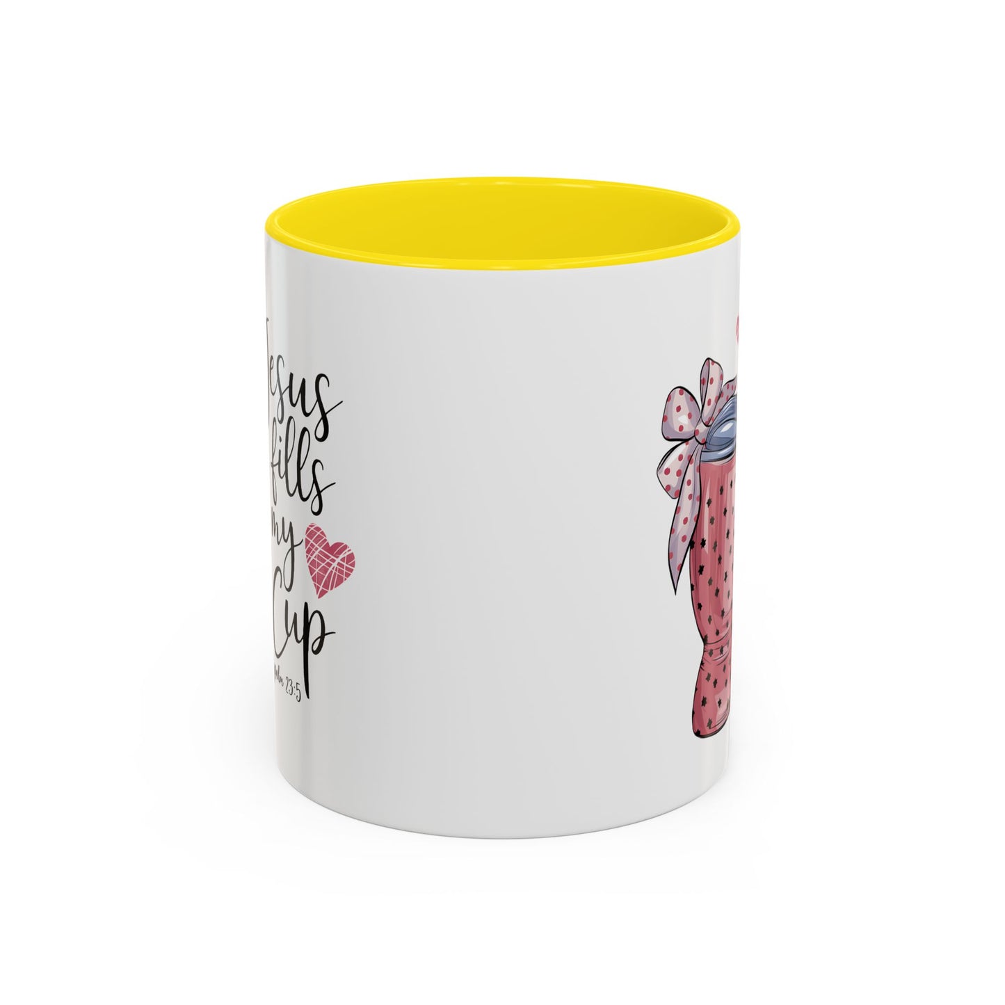 Inspirational Coffee Mug, Stylish Pink Polka Dot Design, Perfect for Christian Gifts, Motivational Drinkware, Home & Office Decor