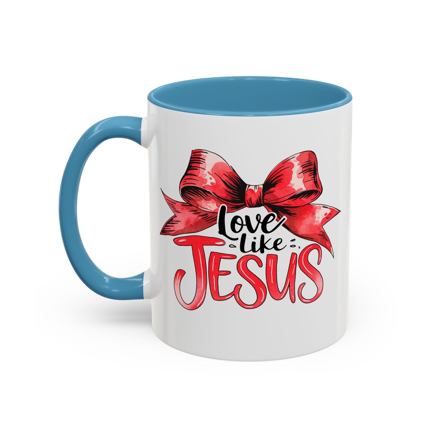 Love Like Jesus Accent Coffee Mug, Inspirational Gift, Unique Ceramic Mug, Christian Decor, Faith-Based Present, Daily Motivation