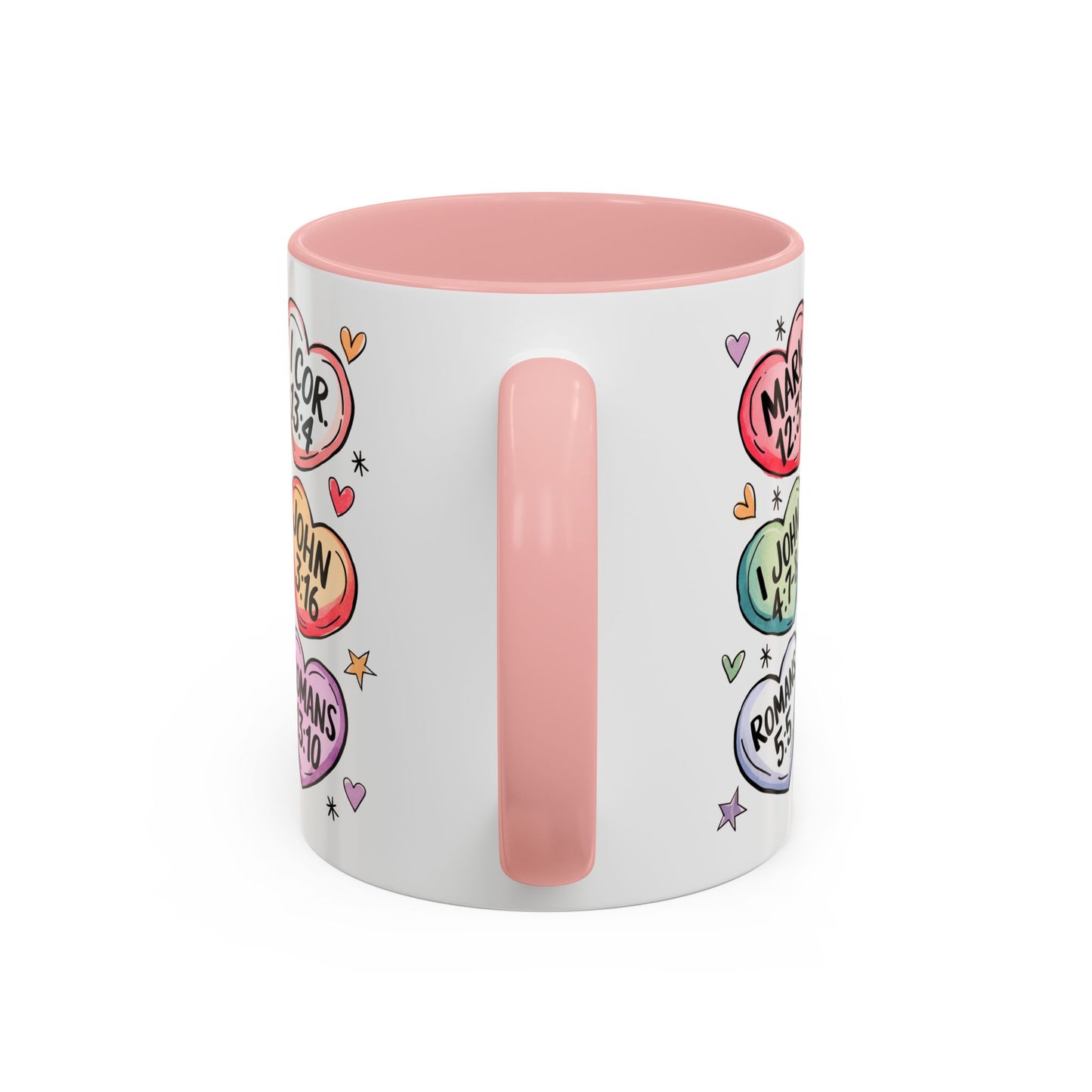 Colorful Bible Verse Coffee Mug | Cute Gift for Christians | Inspirational Drinkware | Heart Design | Faith-Based Tea Cups, Religious Gifts,