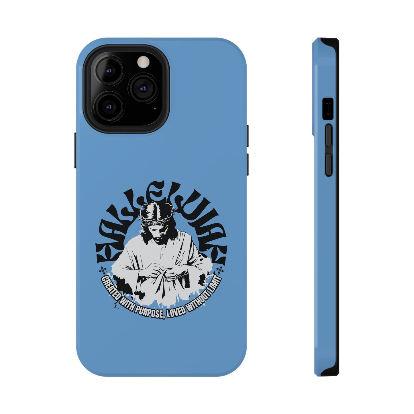 Durable Impact-Resistant Phone Case - 'Created with Purpose, Loved Without Limits' Design