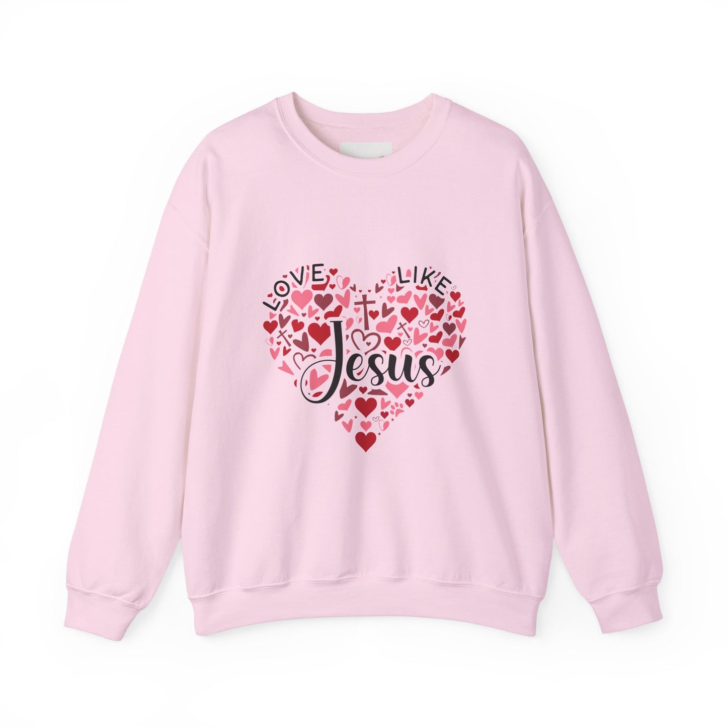 Love Like Jesus Crewneck Sweatshirt Faith Fashion, Religious Apparel, Christian Gifts, Heart Design, Cozy Casual Wear, Perfect for