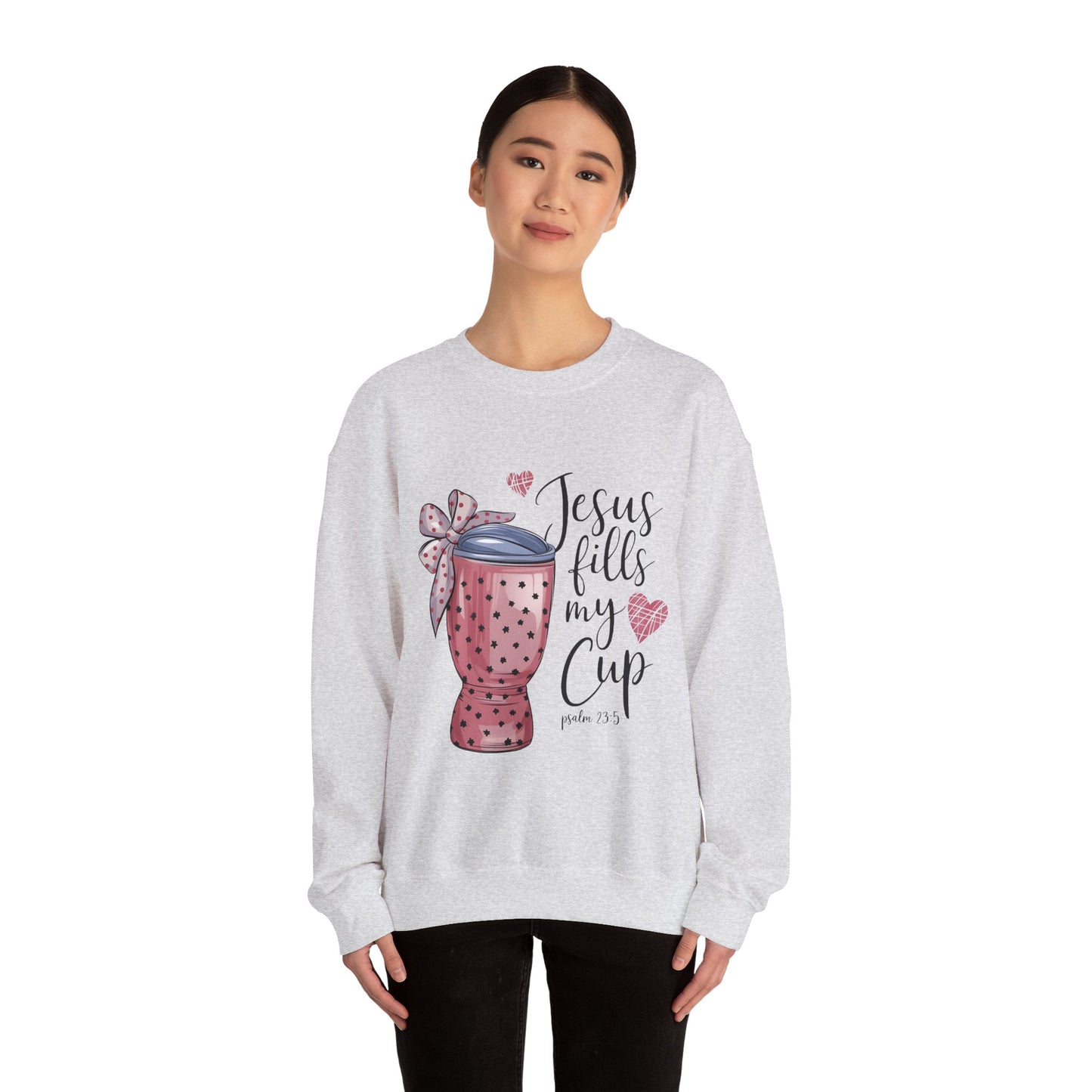 Inspirational Jesus Fills My Cup Sweatshirt, Cozy Christian Apparel, Faith-Based Gift, Religious Sweatshirt, Everyday Comfort