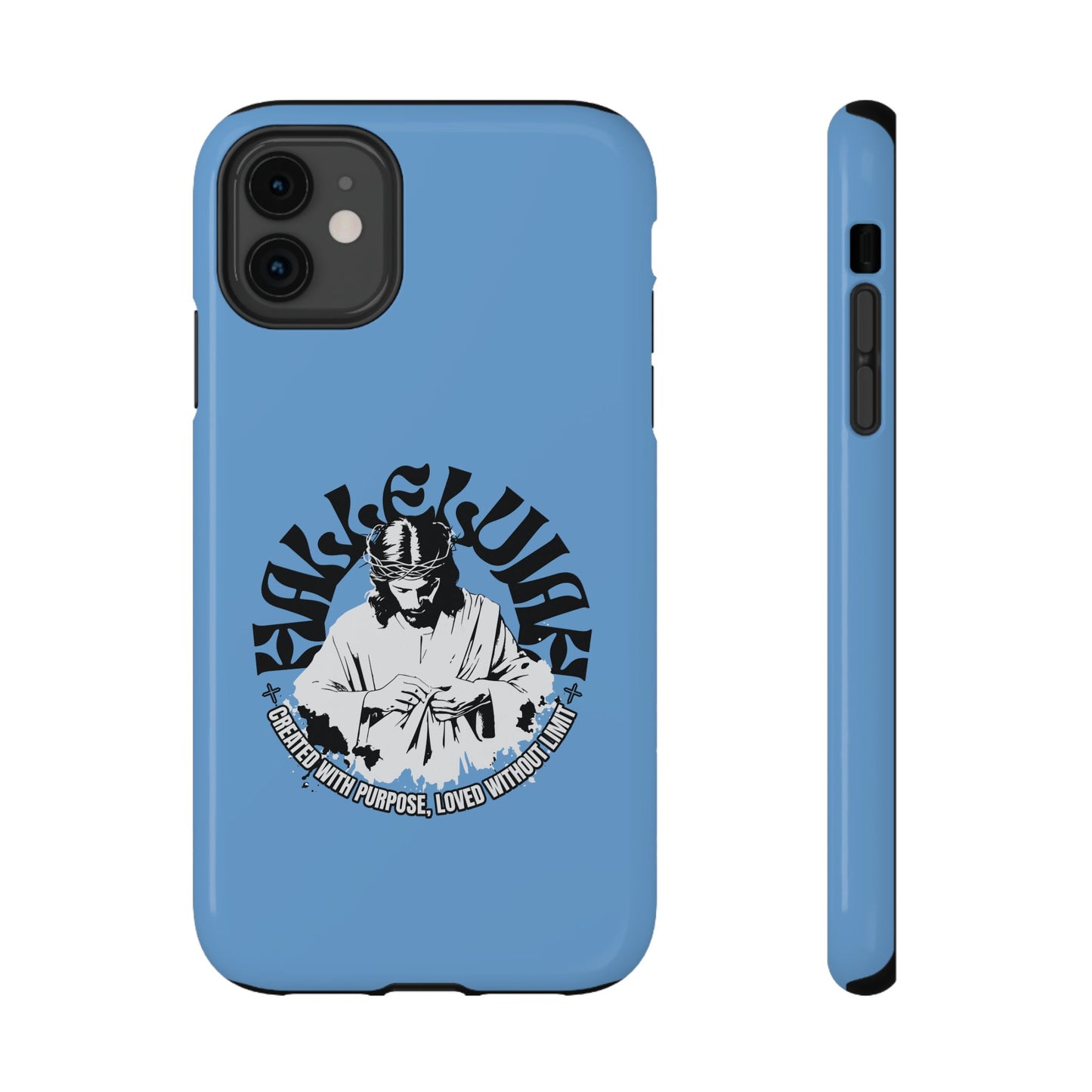Durable Impact-Resistant Phone Case - 'Created with Purpose, Loved Without Limits' Design