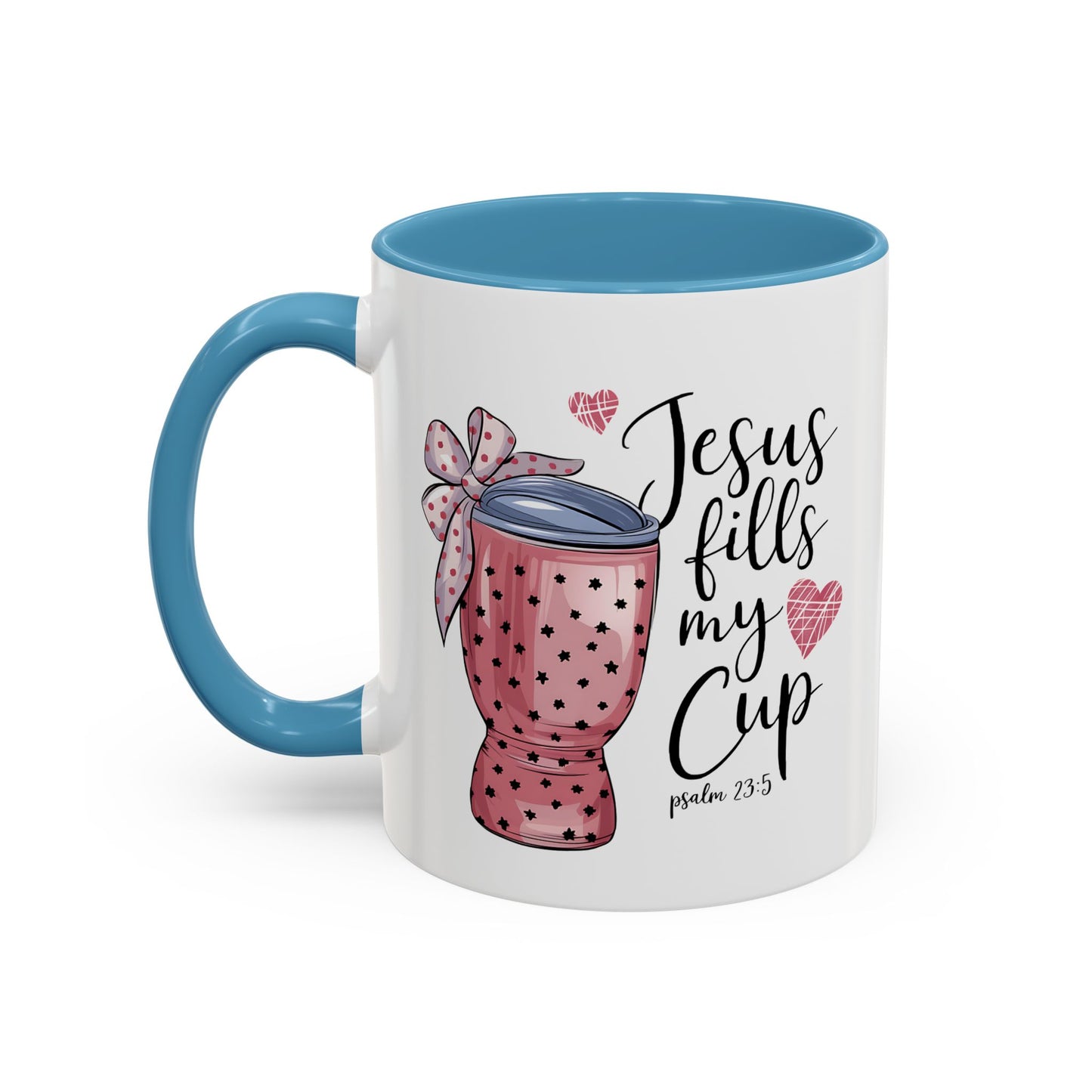 Inspirational Coffee Mug, Stylish Pink Polka Dot Design, Perfect for Christian Gifts, Motivational Drinkware, Home & Office Decor