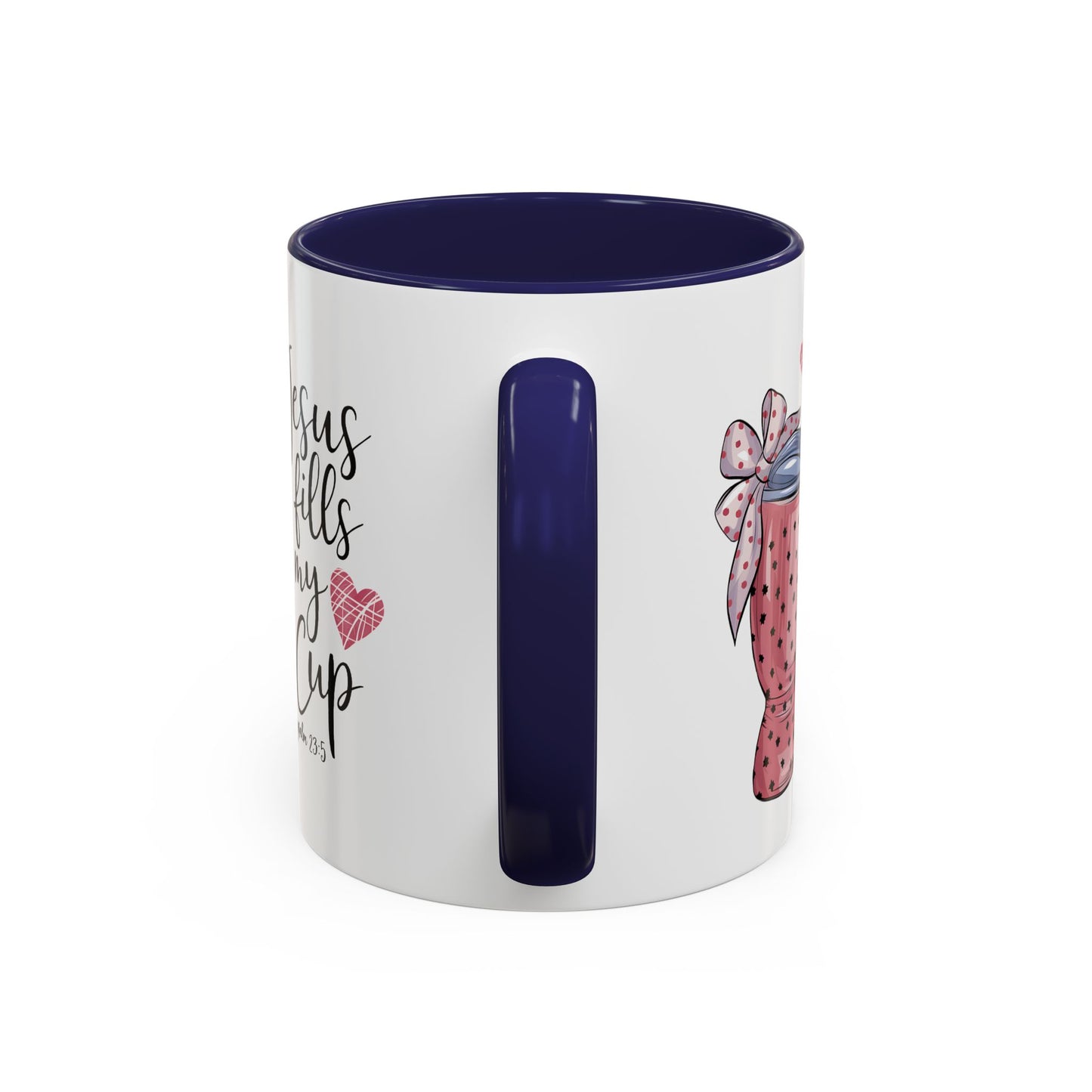 Inspirational Coffee Mug, Stylish Pink Polka Dot Design, Perfect for Christian Gifts, Motivational Drinkware, Home & Office Decor