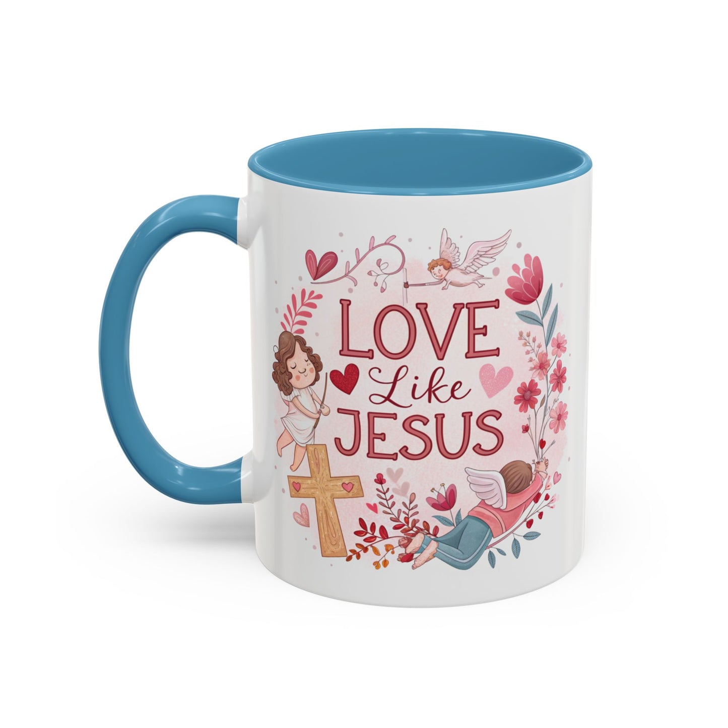 Inspirational Accent Coffee Mug - "Love Like Jesus" Design, Motivational Gift for Christians, Religious Home Decor, Unique Coffee Lover's