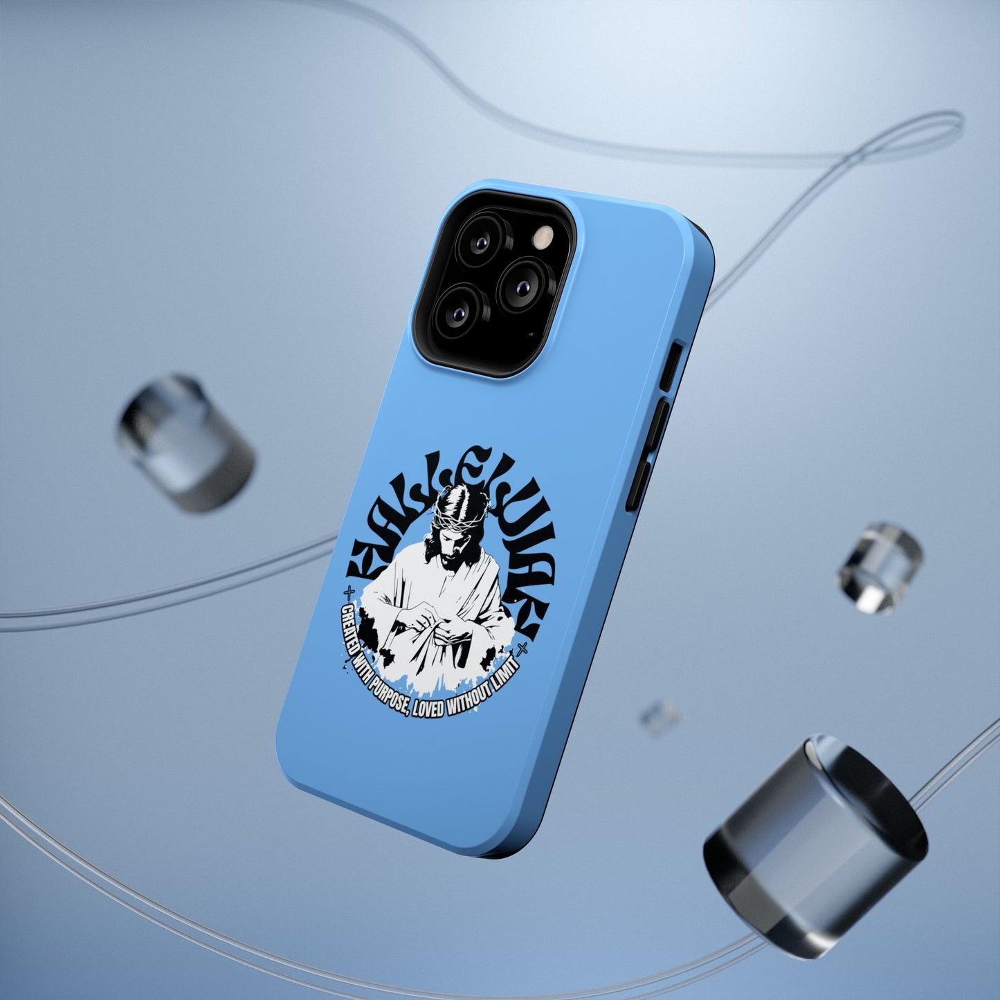 Durable Impact-Resistant Phone Case - 'Created with Purpose, Loved Without Limits' Design