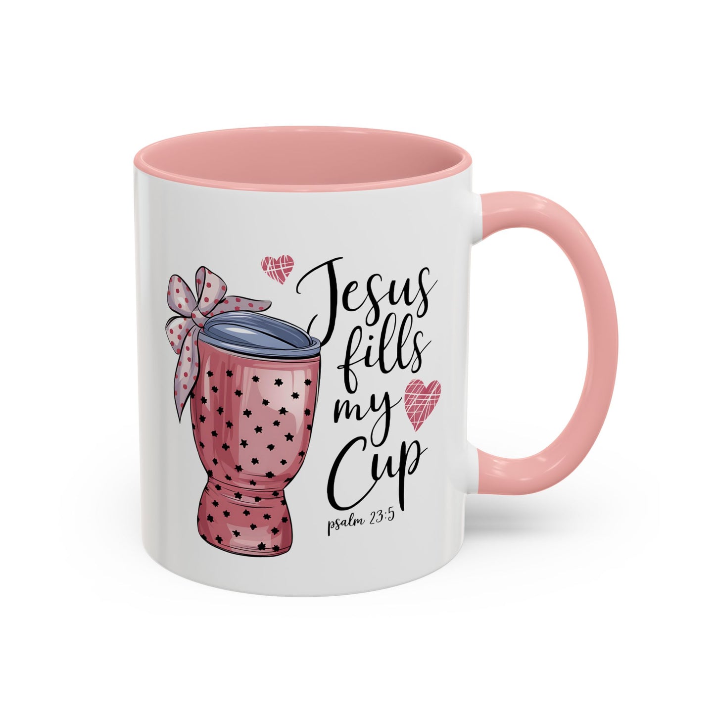 Inspirational Coffee Mug, Stylish Pink Polka Dot Design, Perfect for Christian Gifts, Motivational Drinkware, Home & Office Decor