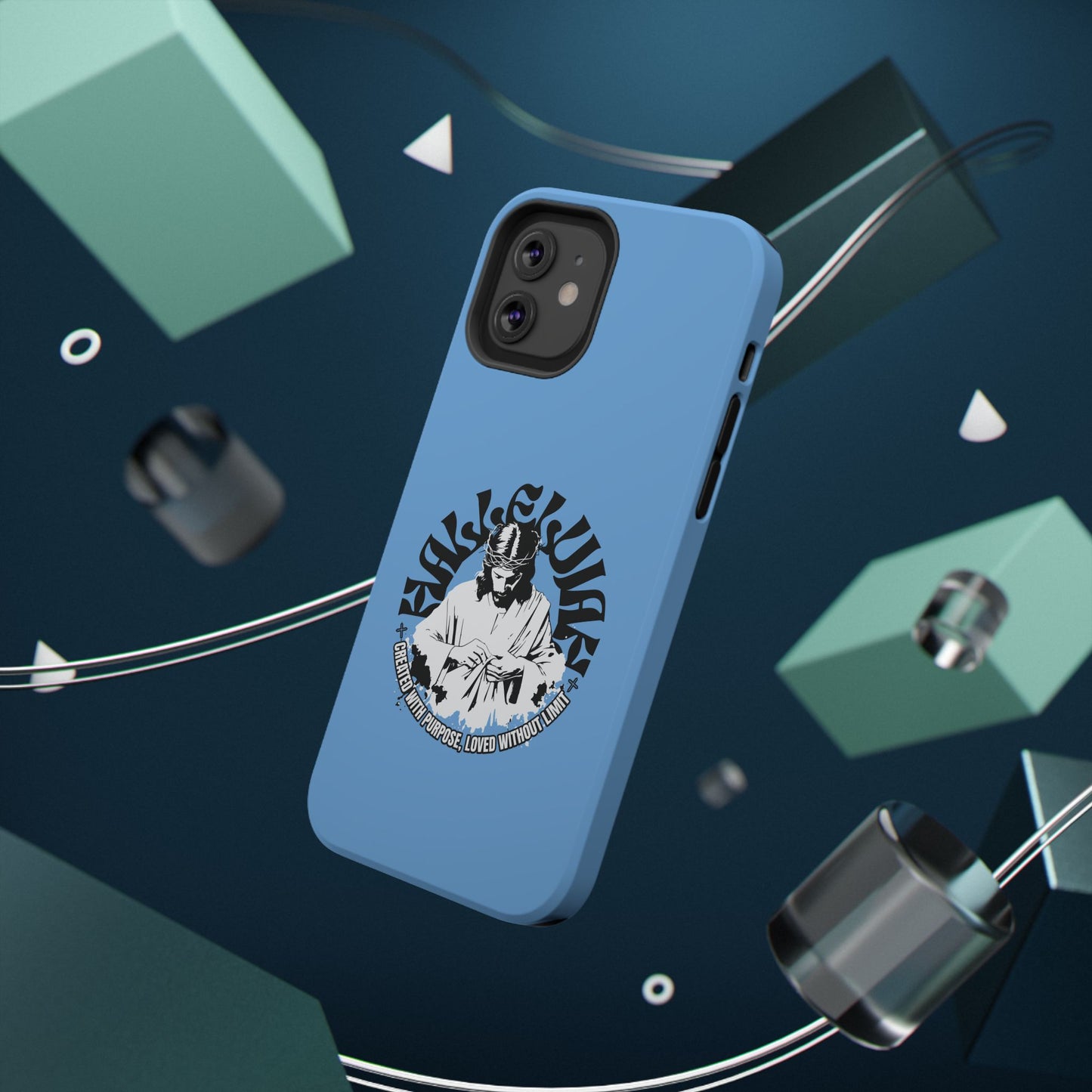 Durable Impact-Resistant Phone Case - 'Created with Purpose, Loved Without Limits' Design
