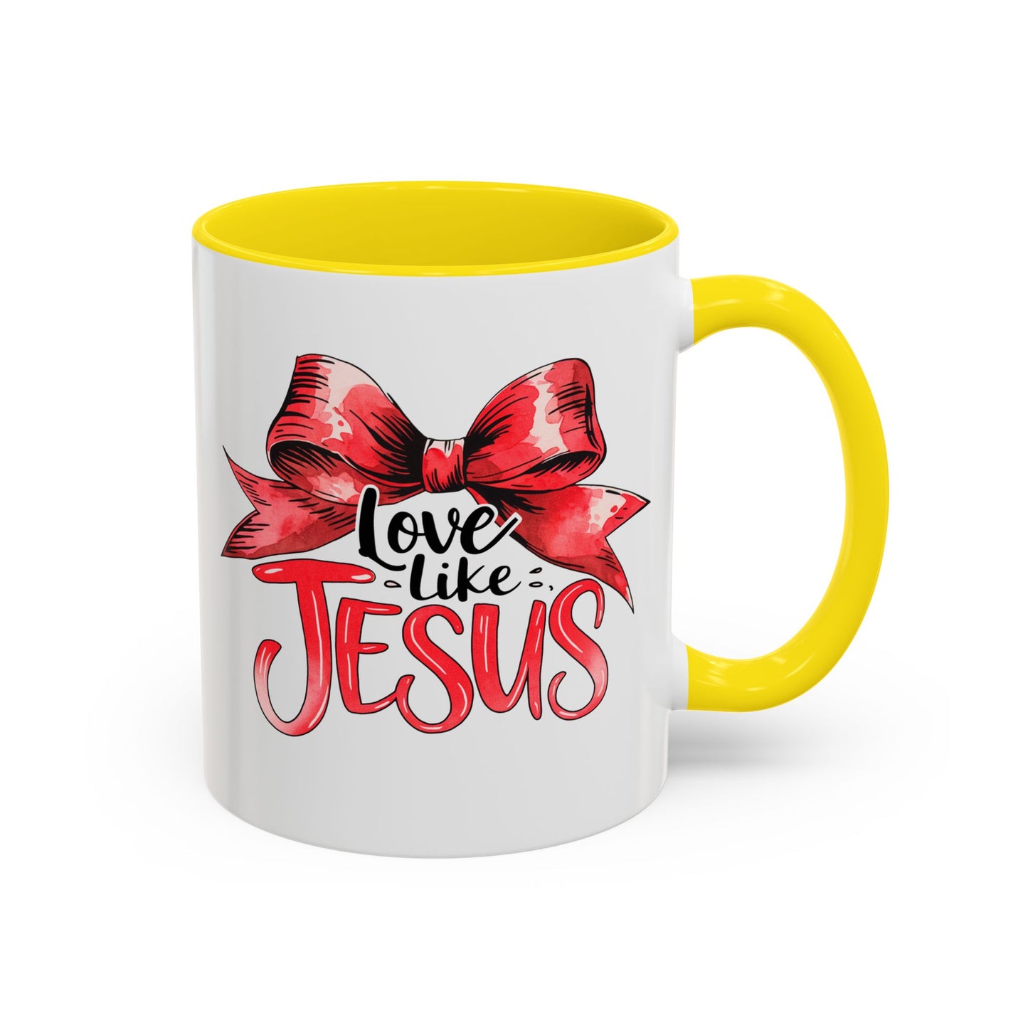 Love Like Jesus Accent Coffee Mug, Inspirational Gift, Unique Ceramic Mug, Christian Decor, Faith-Based Present, Daily Motivation