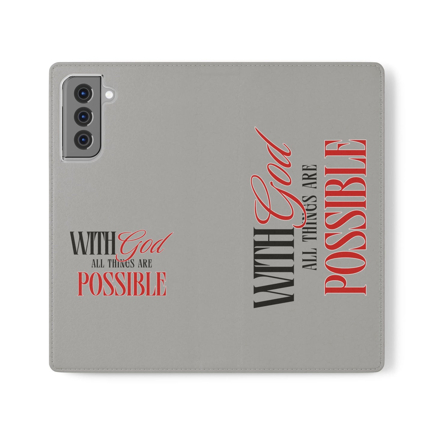 Inspirational Flip Case - "With God All Things Are Possible"