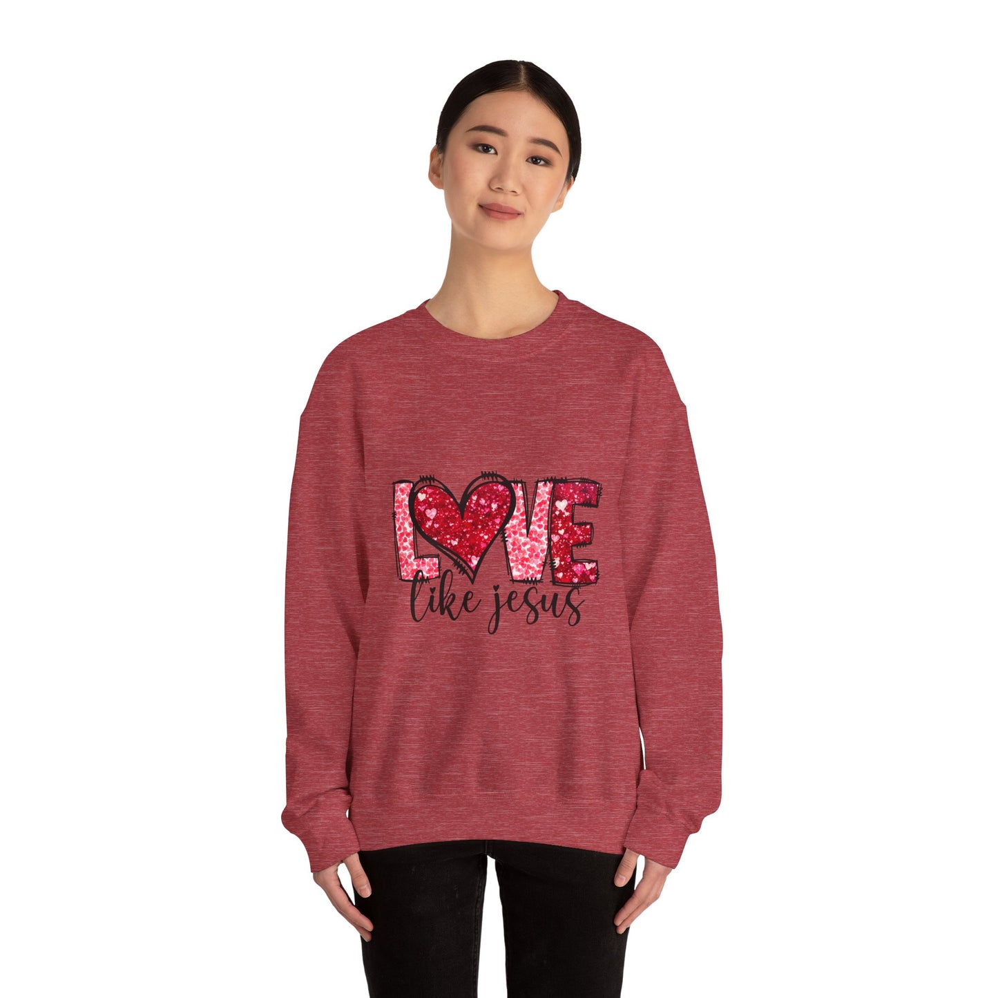 Love Like Jesus Crewneck Sweatshirt, Faithful Christians Gift, Cozy Christian Apparel, Inspirational Sweatshirt, Religious Gifts