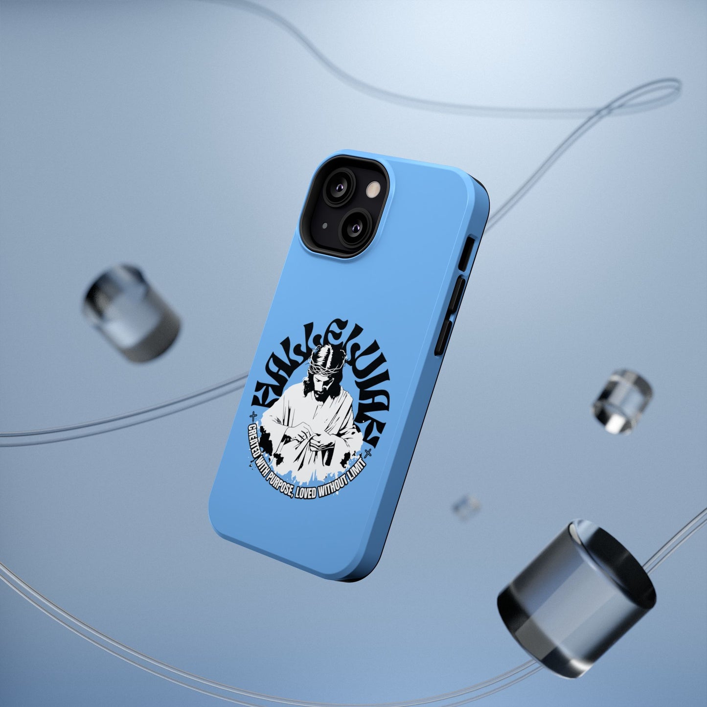 Durable Impact-Resistant Phone Case - 'Created with Purpose, Loved Without Limits' Design