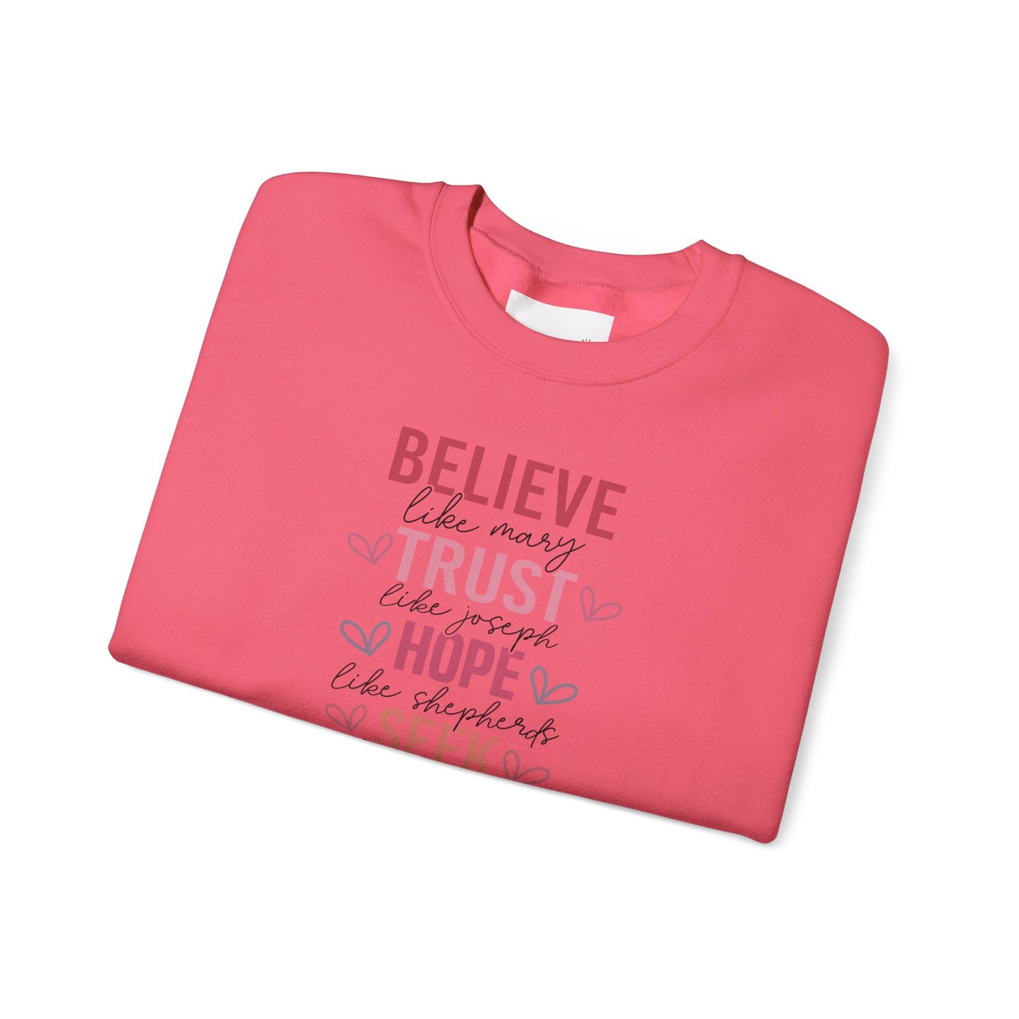 Inspirational Faith Crewneck Sweatshirt, Cozy Christian Apparel, Hope Trust Worship Love, Gift for Spiritual Friends, Faith-Based Fashion