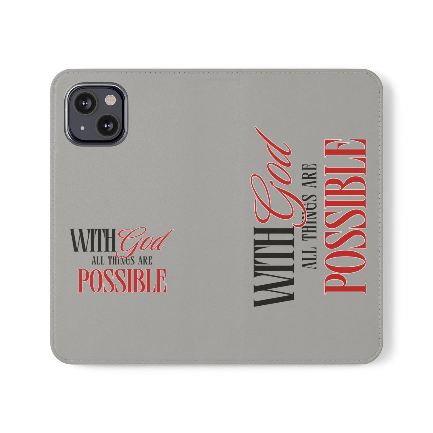 Inspirational Flip Case - "With God All Things Are Possible"