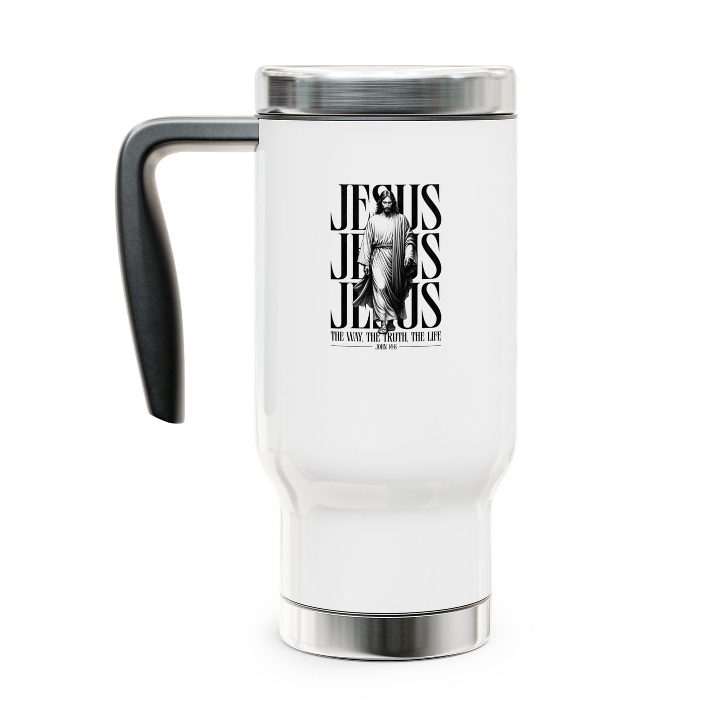 Inspirational Stainless Steel Travel Mug – "Jesus: The Way, The Truth, The Life" - Perfect for Everyday Motivation and Faith Sharing