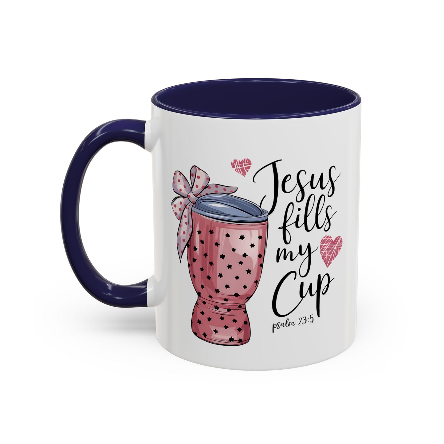 Inspirational Coffee Mug, Stylish Pink Polka Dot Design, Perfect for Christian Gifts, Motivational Drinkware, Home & Office Decor
