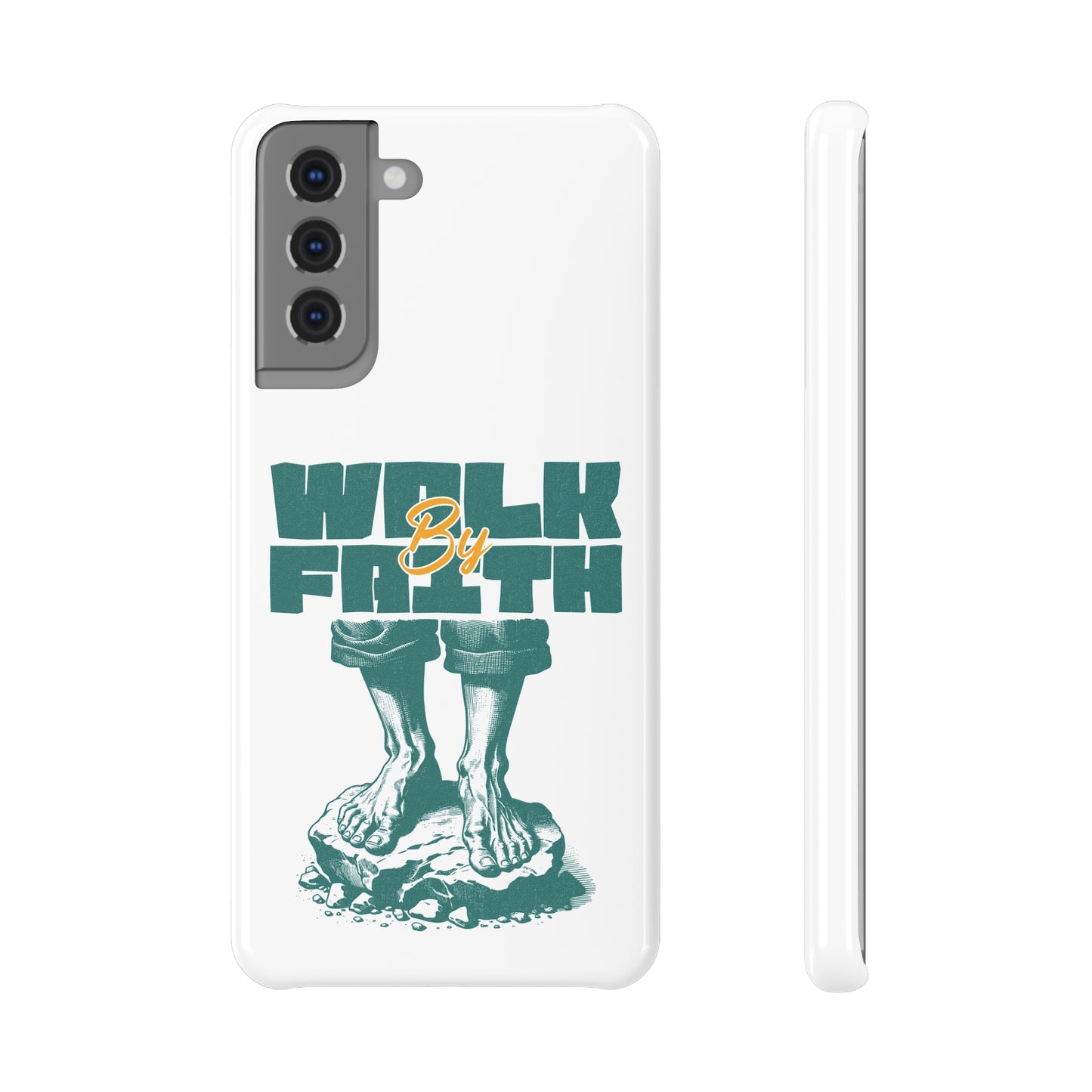 Inspirational Slim Snap Case - "Walk By Faith" Mobile Cover
