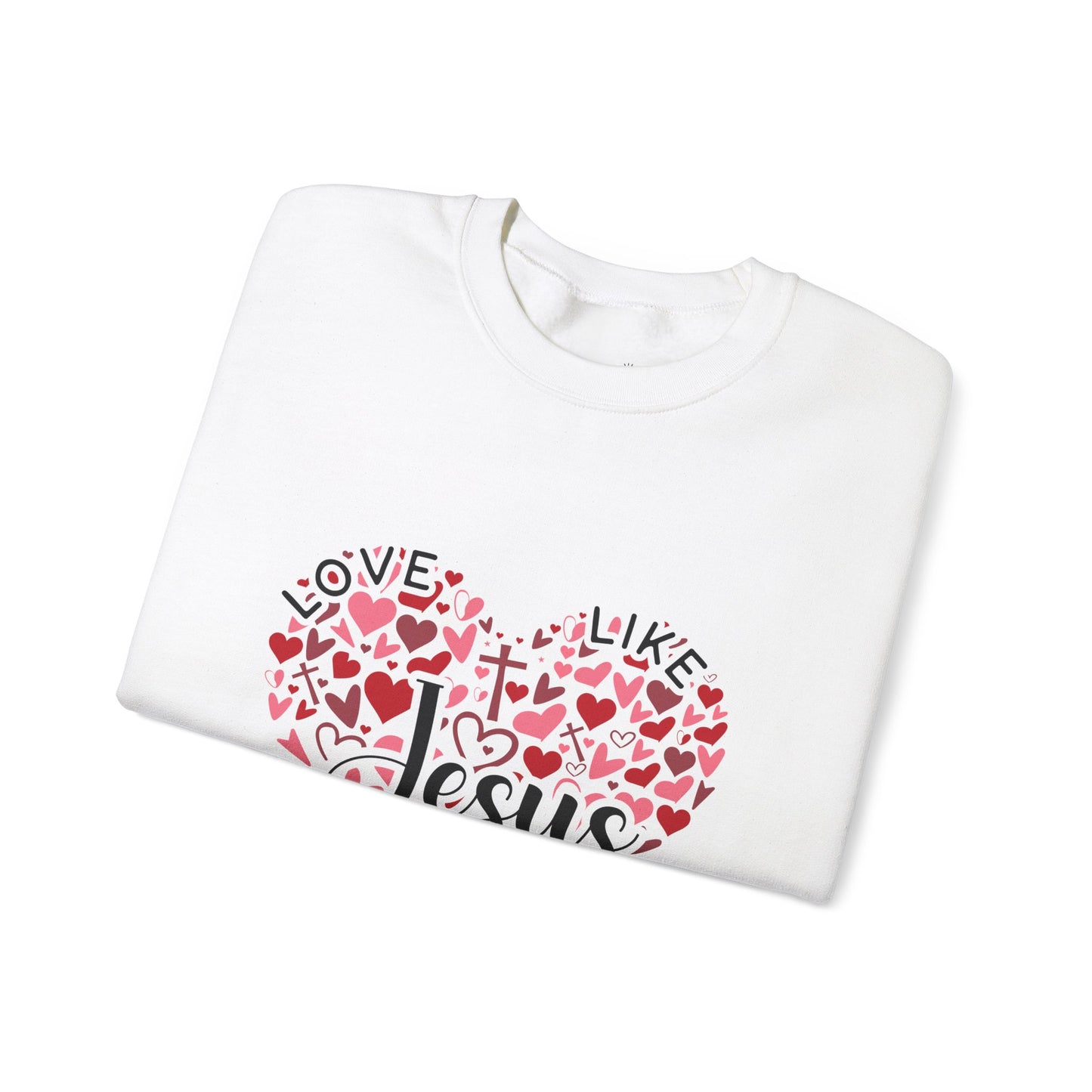 Love Like Jesus Crewneck Sweatshirt Faith Fashion, Religious Apparel, Christian Gifts, Heart Design, Cozy Casual Wear, Perfect for