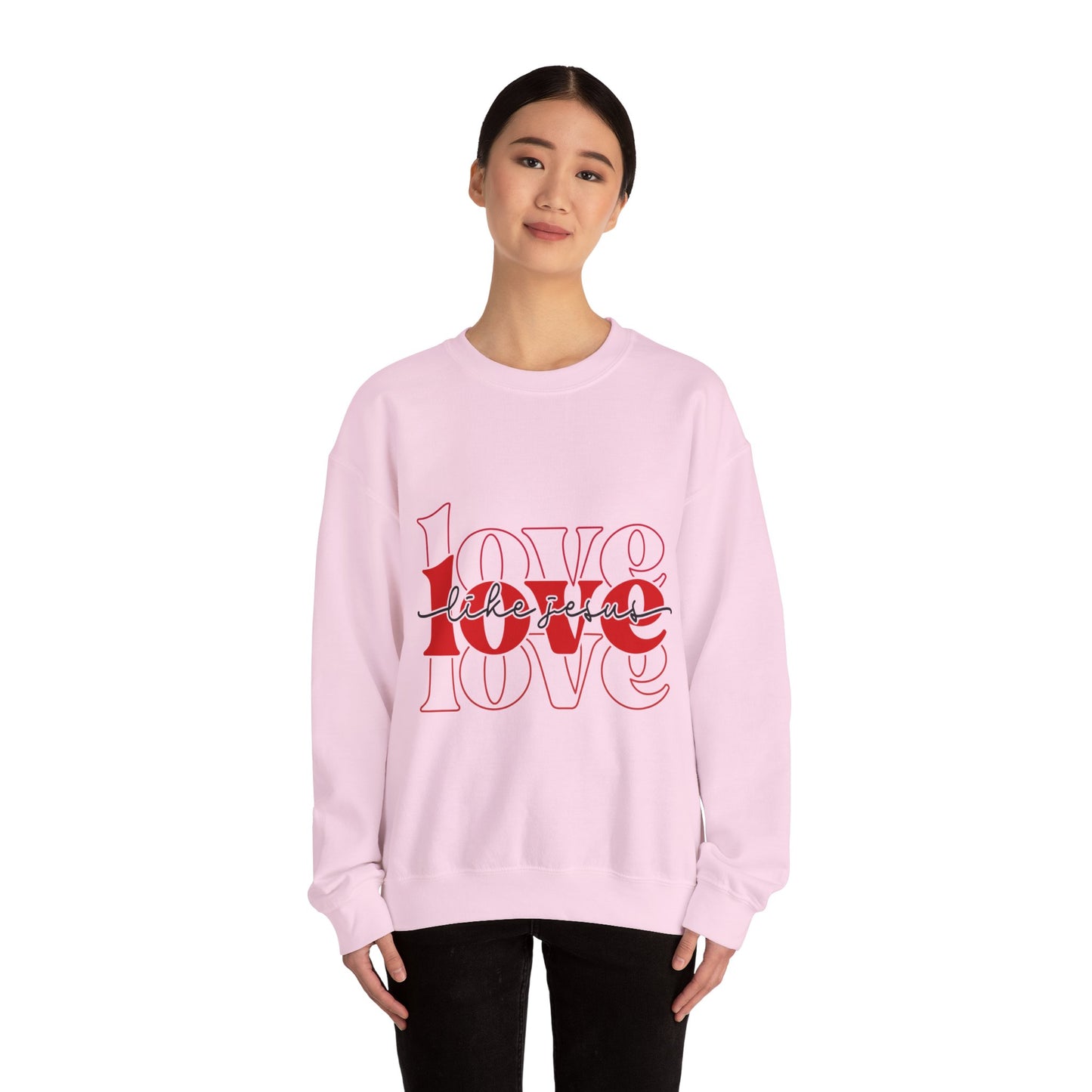 Love Like Jesus Unisex Crewneck Sweatshirt, Cozy Gift for Friends, Casual Wear, Birthday, Valentine's Day, Friendship Apparel