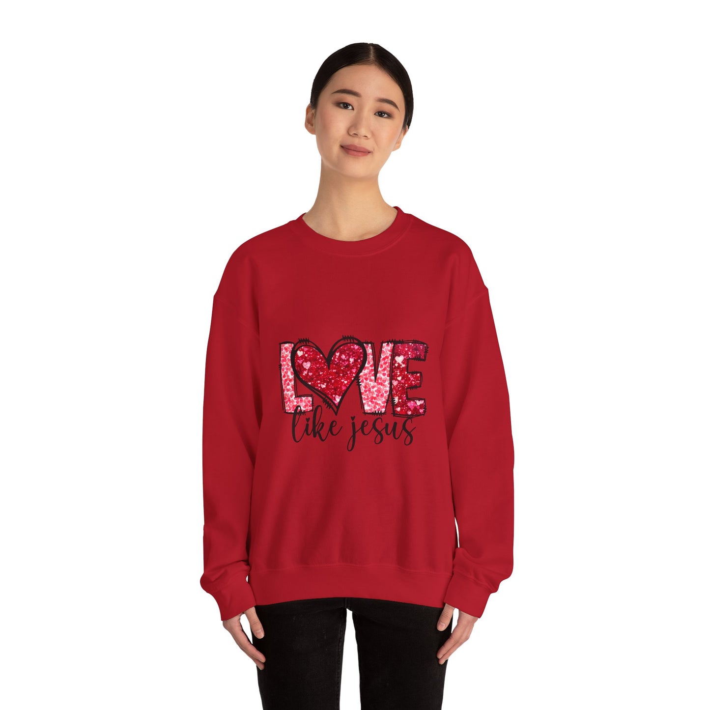 Love Like Jesus Crewneck Sweatshirt, Faithful Christians Gift, Cozy Christian Apparel, Inspirational Sweatshirt, Religious Gifts