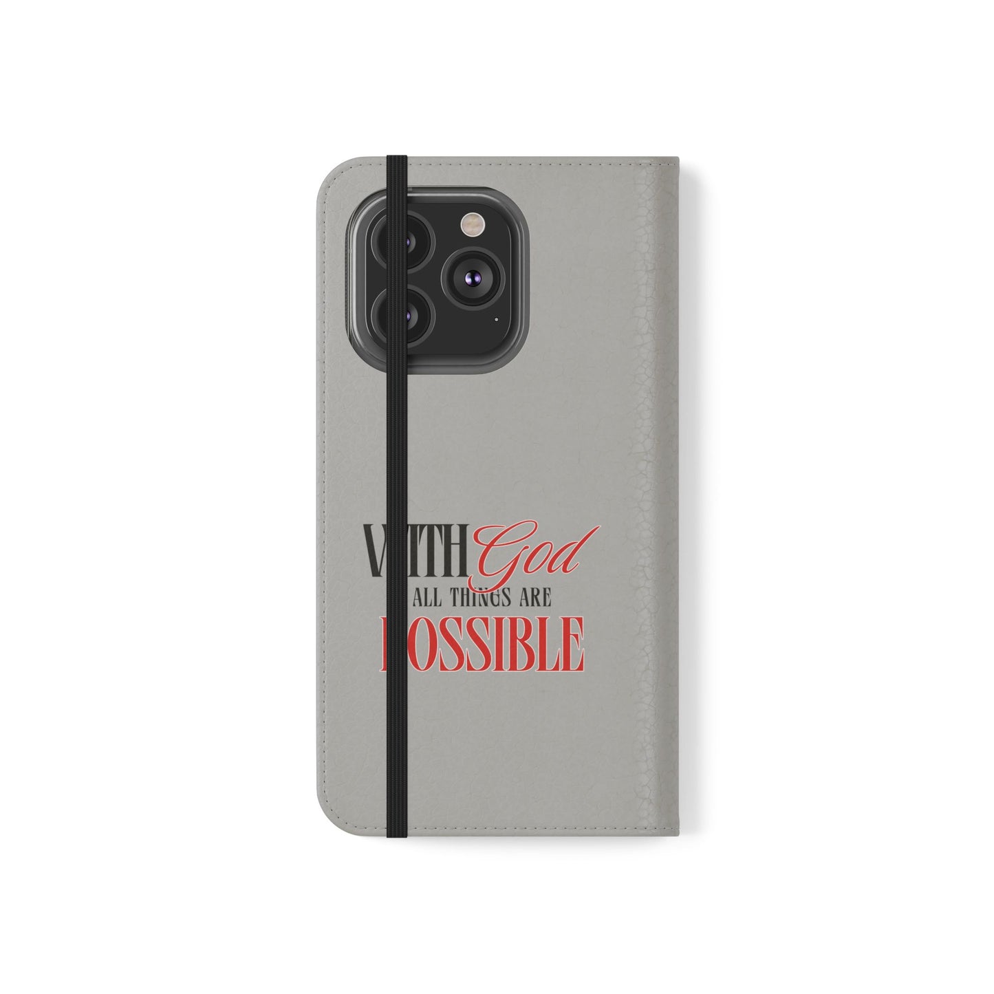 Inspirational Flip Case - "With God All Things Are Possible"