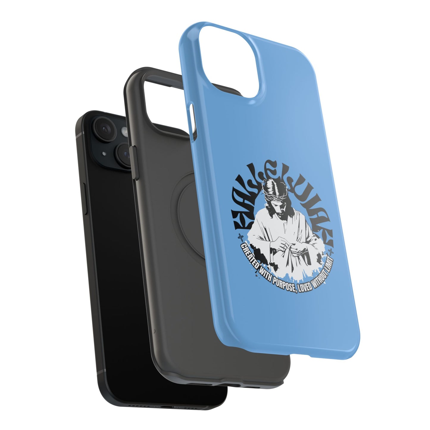 Durable Impact-Resistant Phone Case - 'Created with Purpose, Loved Without Limits' Design