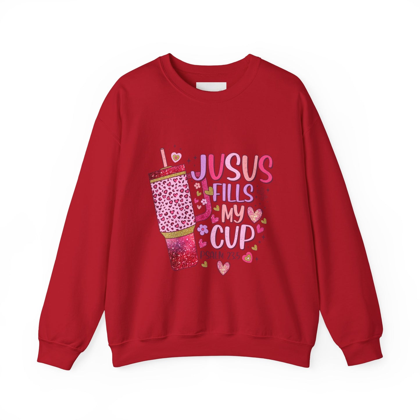 Inspirational Crewneck Sweatshirt - Jesus Fills My Cup, Cozy Faith Apparel, Christian Gift, Spiritual Sweater, Birthday Present, Church
