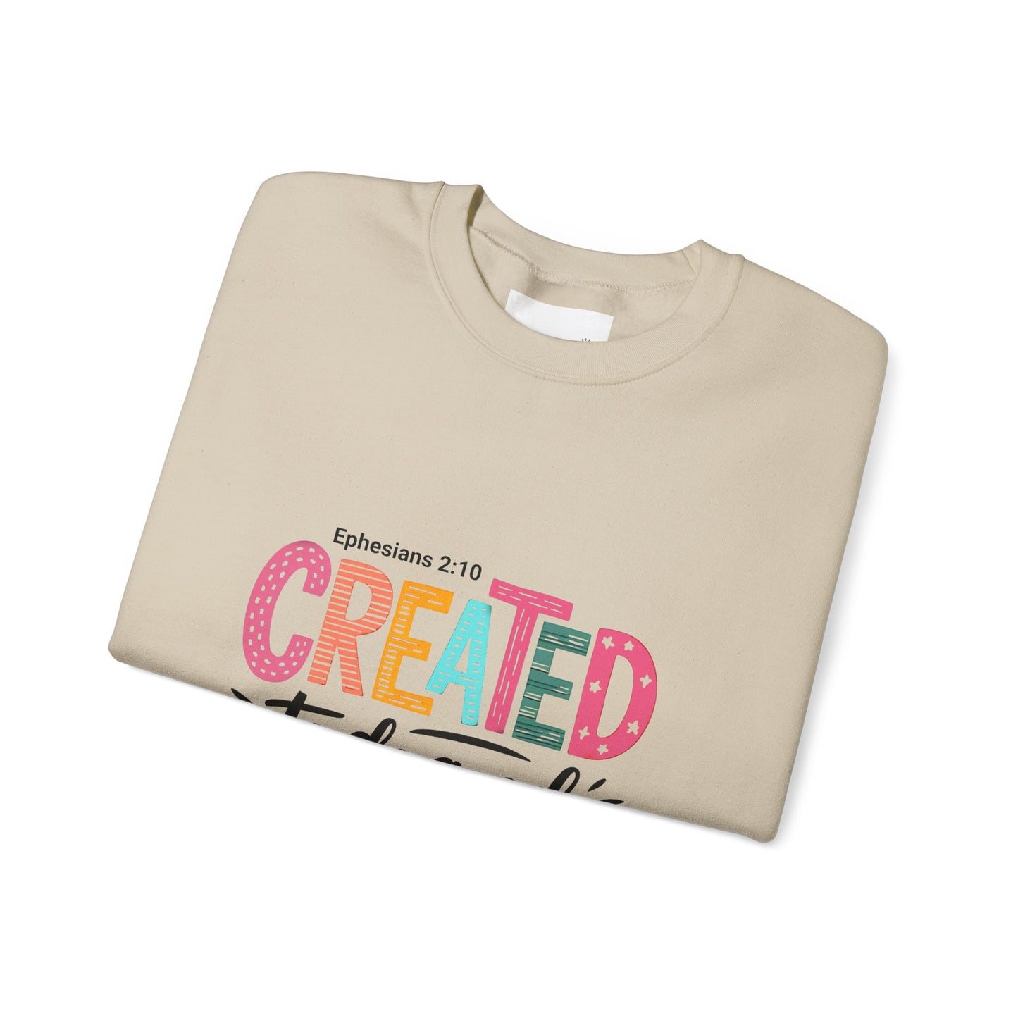 Inspirational Crewneck Sweatshirt, Motivational Gift, Ephesians 2:10, Cozy Apparel, Comfort Wear, Faith-based Fashion