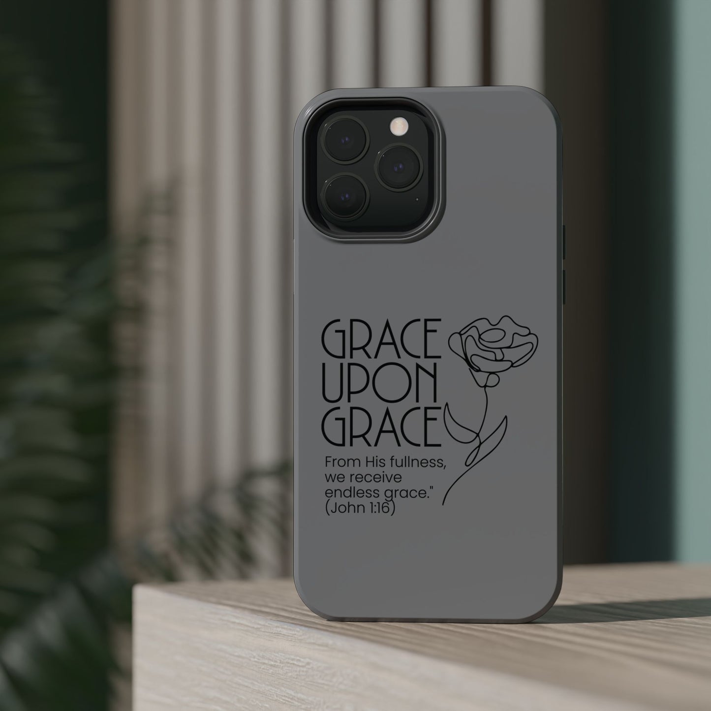Inspirational Magnetic Phone Case - 'Grace Upon Grace' Design