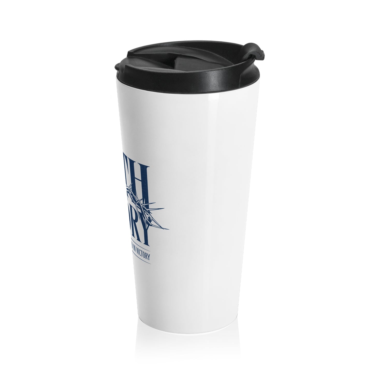 Inspirational Faith Travel Mug - Stainless Steel with 'Faith in Faith, Power in Prayer' Design