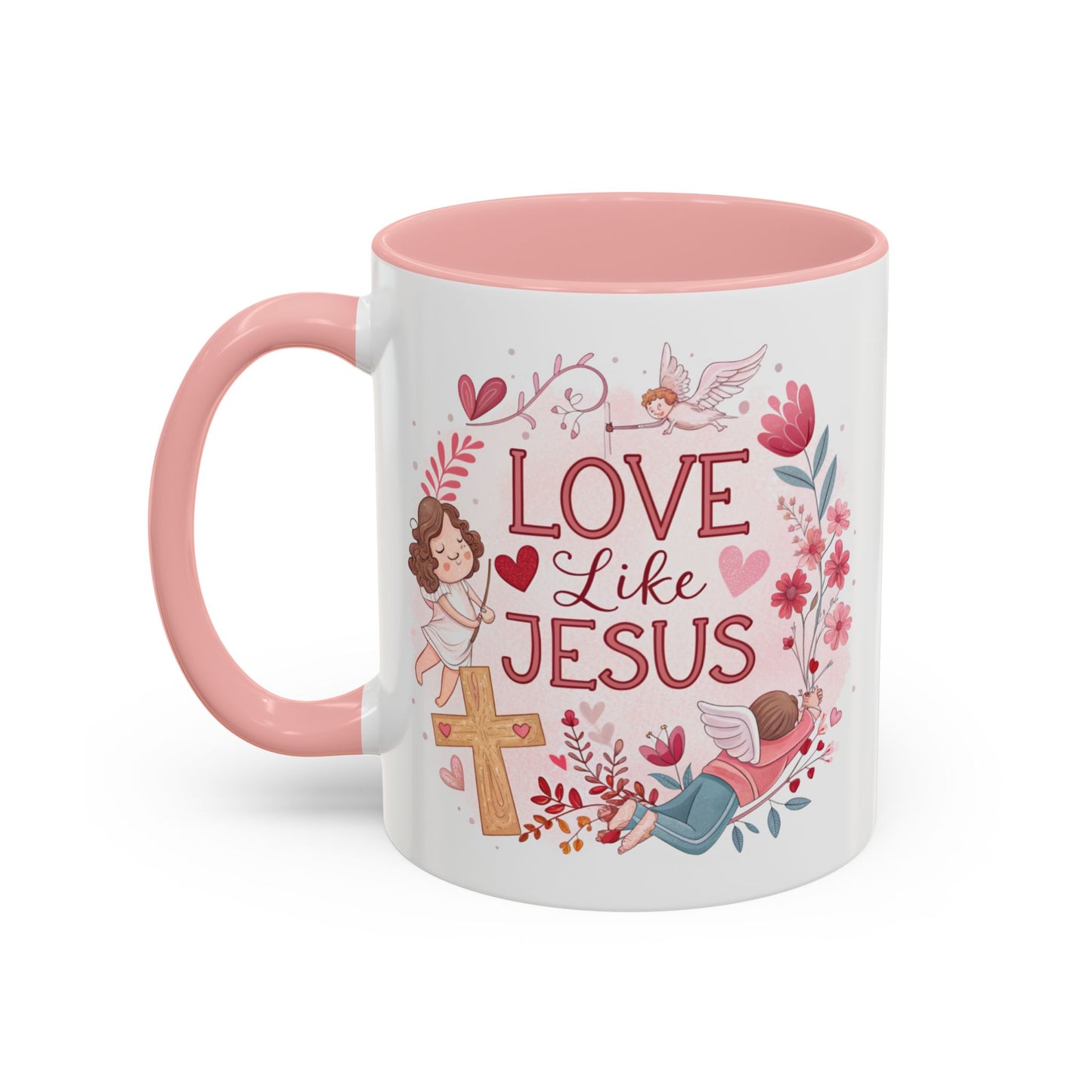 Inspirational Accent Coffee Mug - "Love Like Jesus" Design, Motivational Gift for Christians, Religious Home Decor, Unique Coffee Lover's