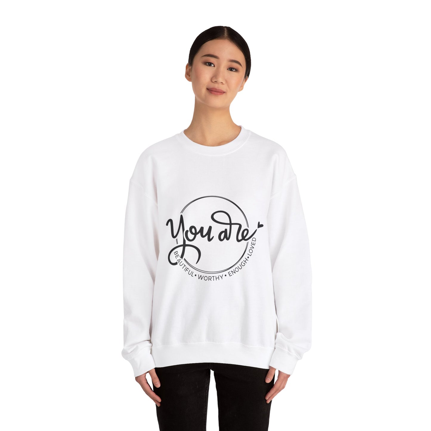 You Are Beautiful Crewneck Sweatshirt, Motivational Sweatshirt, Gifts for Her, Self-Love Apparel, Inspirational Clothing