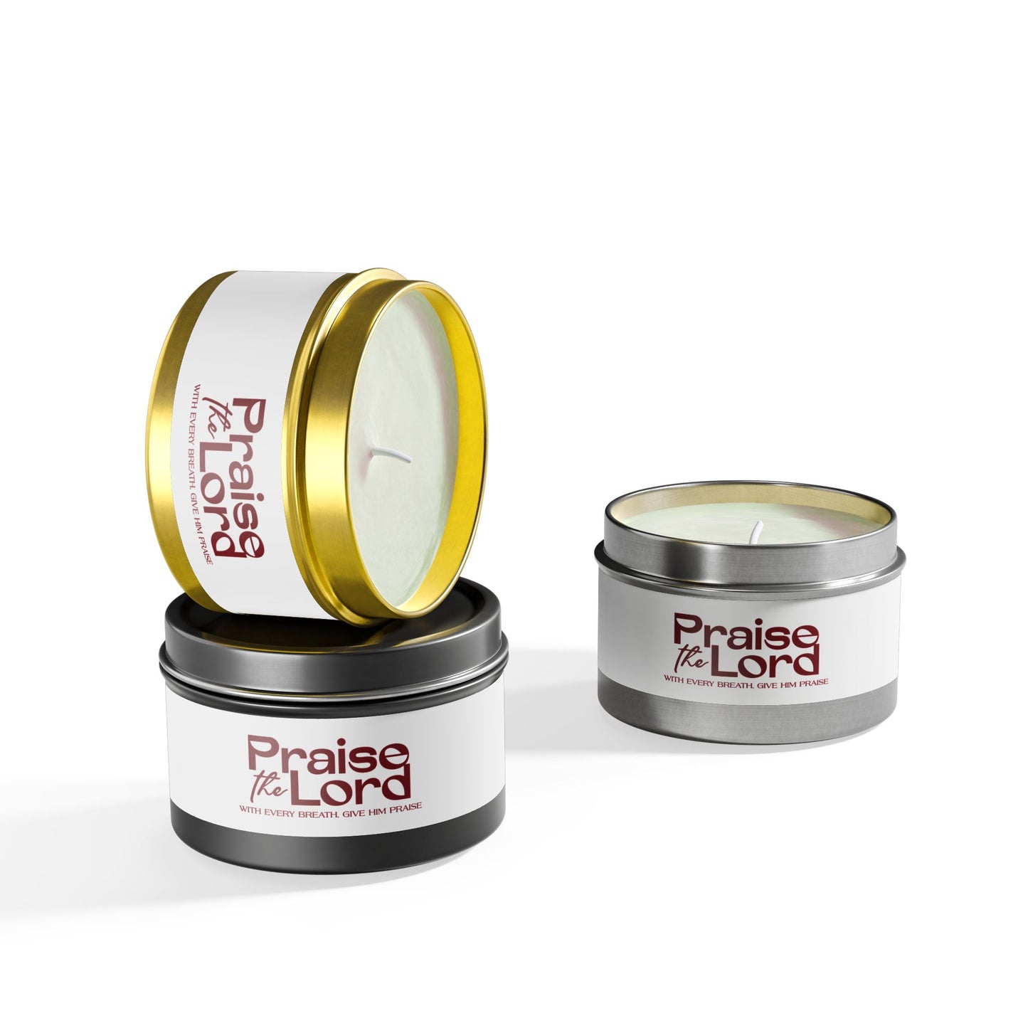 Praise the Lord Tin Candle | Faith Inspired Home Decor, Religious Gift, Prayer Candle, Spiritual Aromatherapy