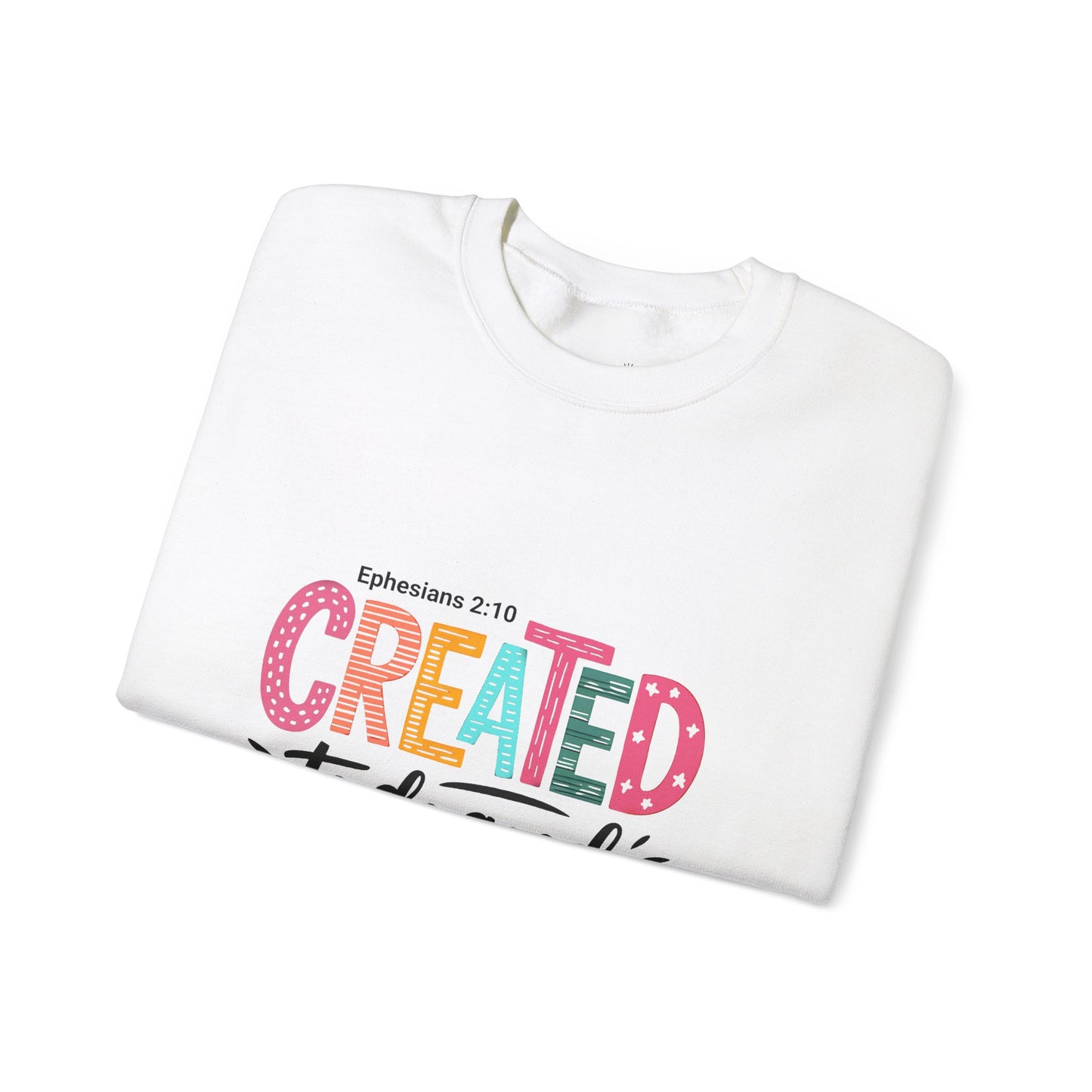 Inspirational Crewneck Sweatshirt, Motivational Gift, Ephesians 2:10, Cozy Apparel, Comfort Wear, Faith-based Fashion
