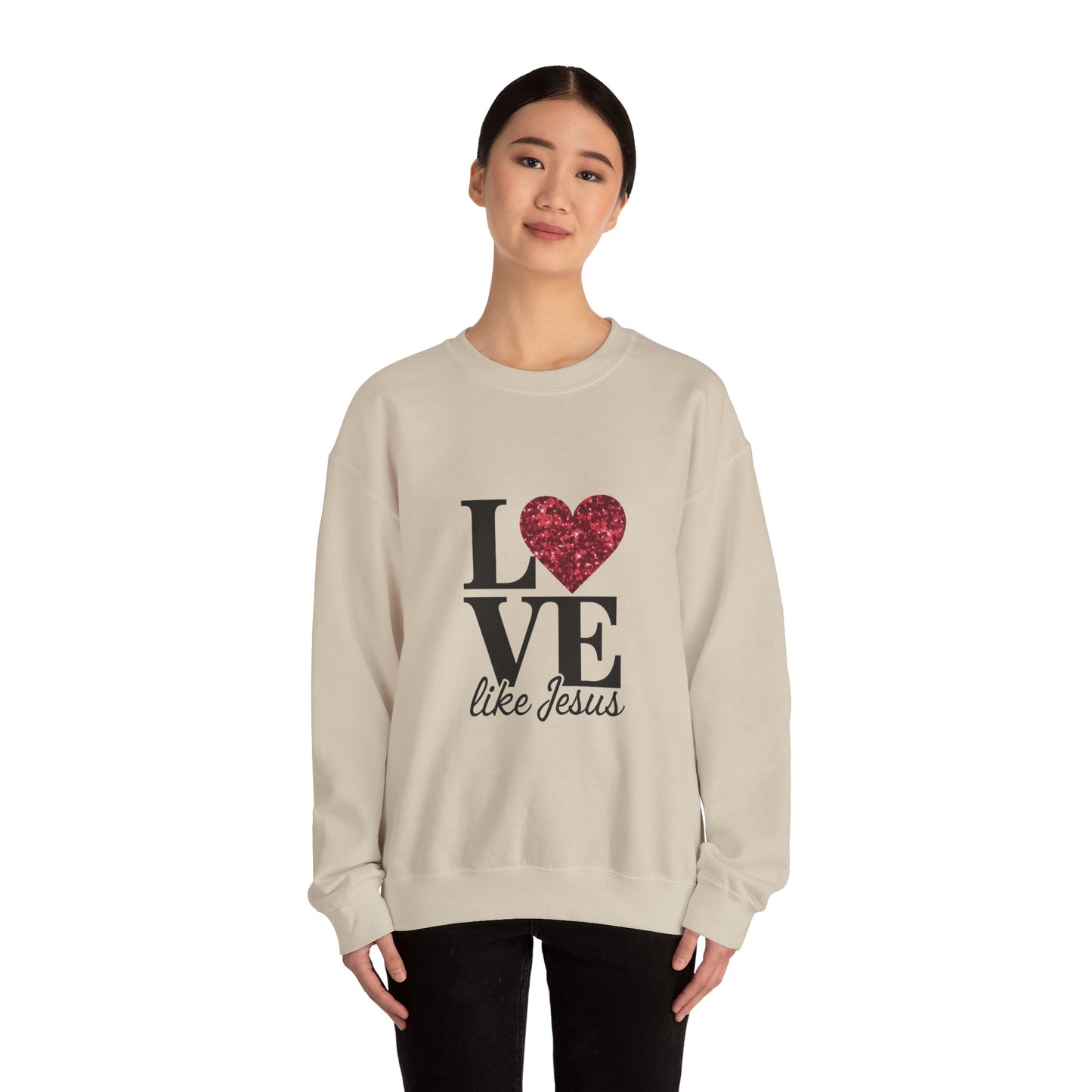 Love Like Jesus Crewneck Sweatshirt, Cozy Christian Apparel, Faith-Based Gift, Religious Fashion, Unisex Sweatshirt